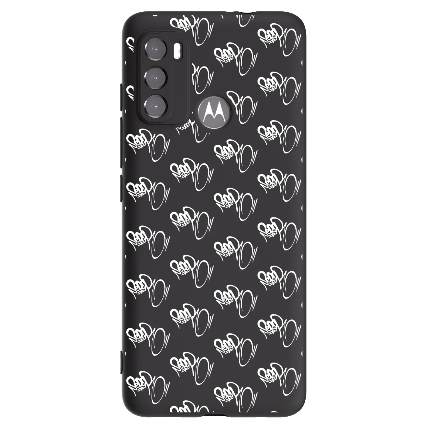 Picasee silikónový čierny obal pre Motorola Moto G60 - Separ - White On Black