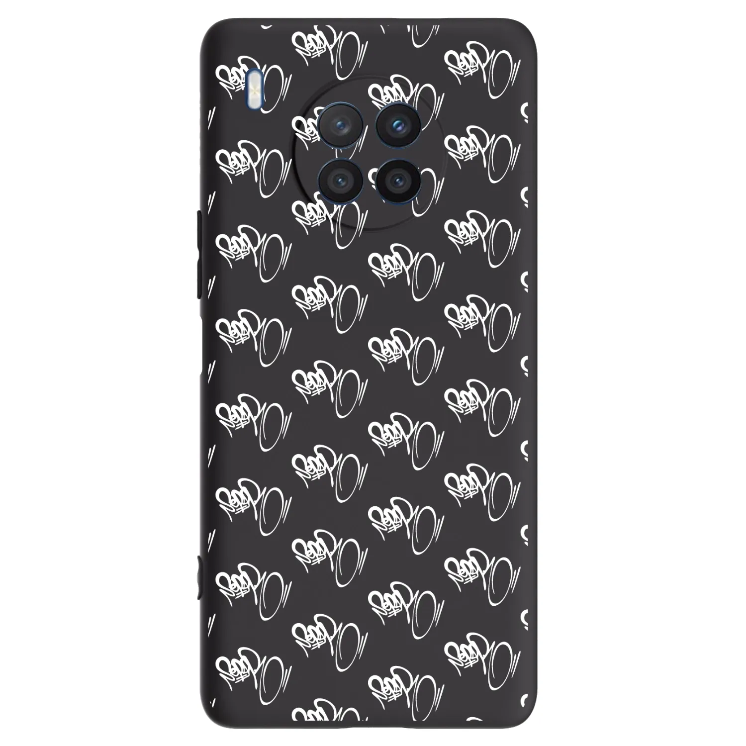 Picasee silikónový čierny obal pre Honor 50 Lite - Separ - White On Black