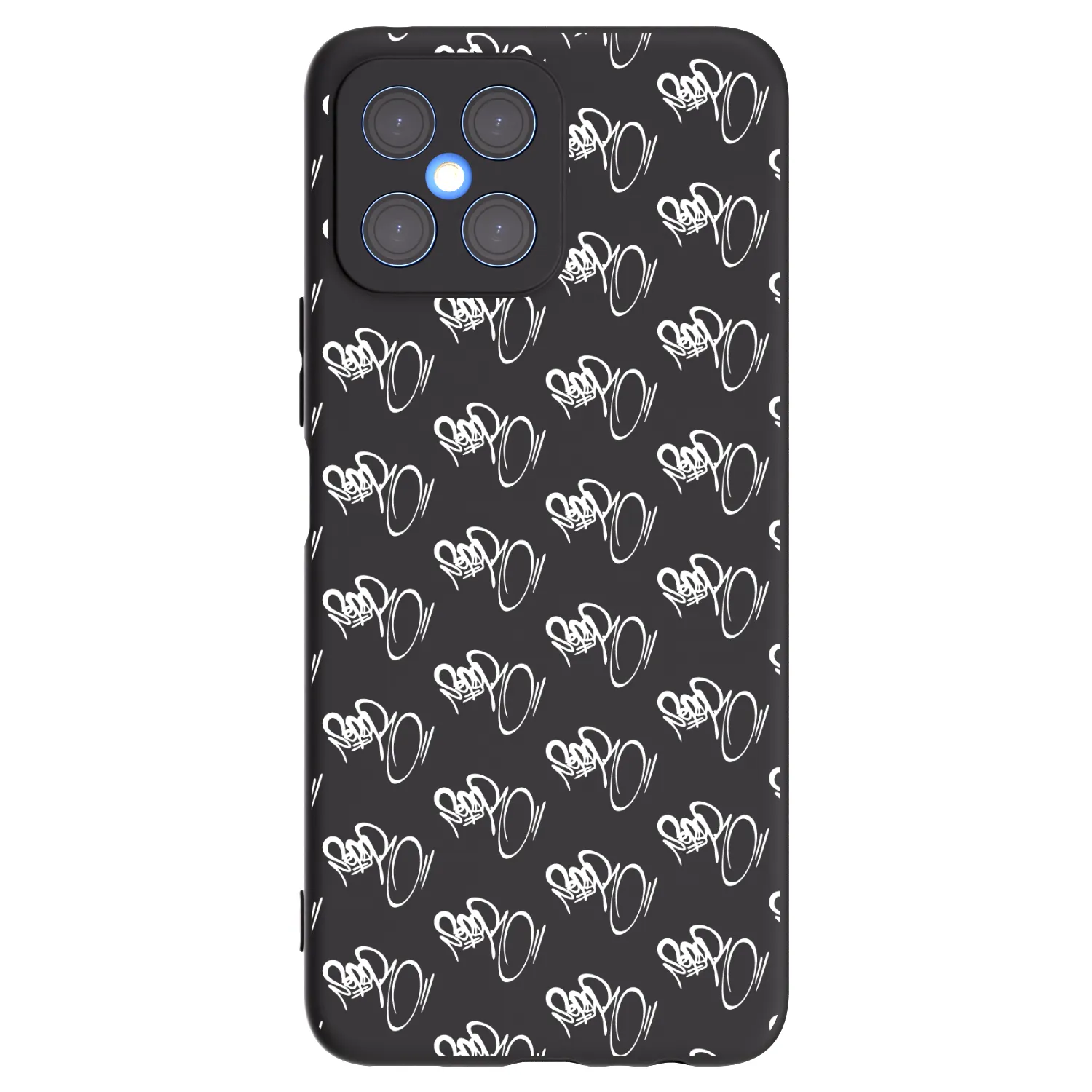 Picasee silikónový čierny obal pre Honor X8 4G - Separ - White On Black