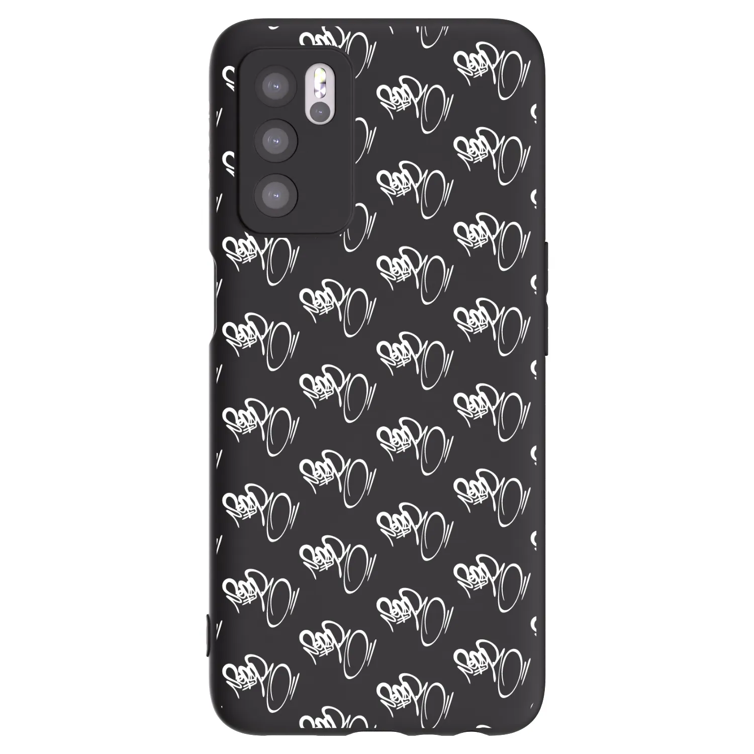 Picasee silikónový čierny obal pre OPPO A16s - Separ - White On Black