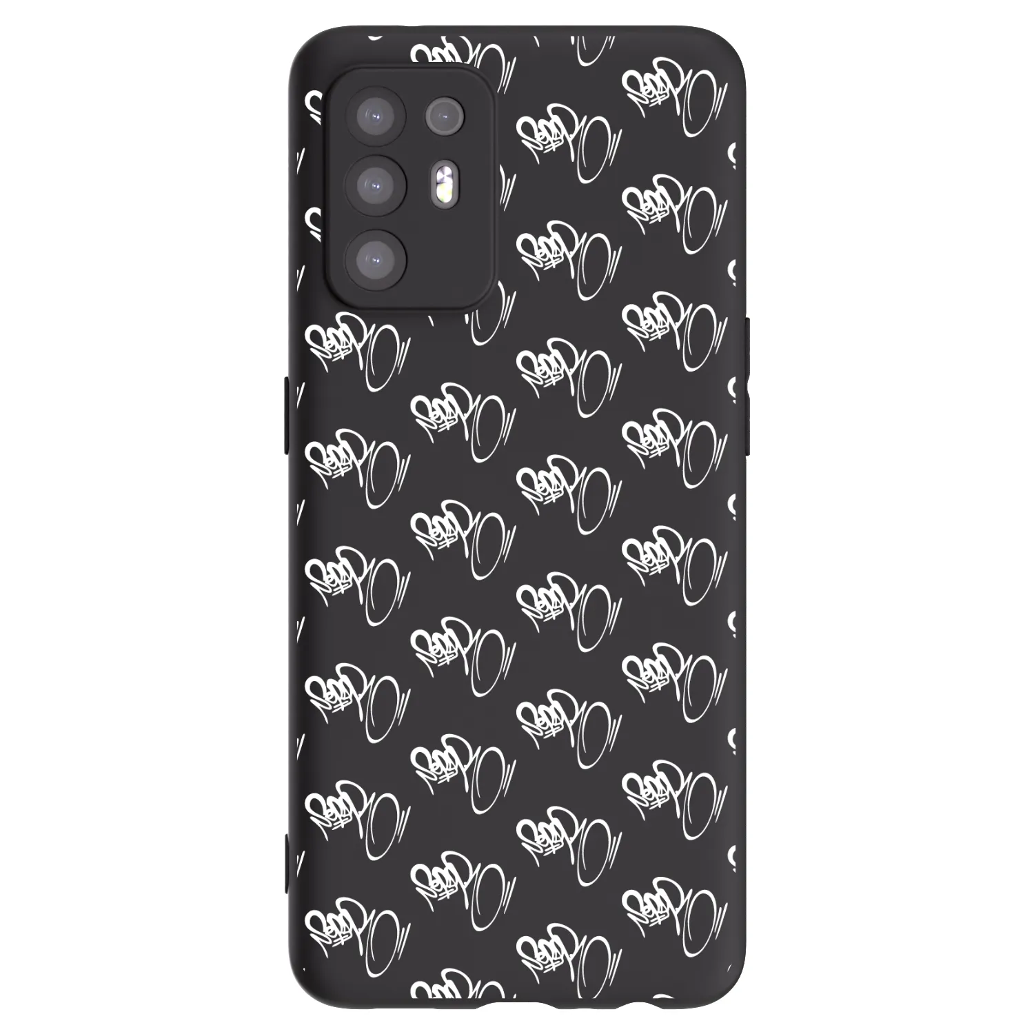 Picasee silikónový čierny obal pre OPPO A94 5G - Separ - White On Black