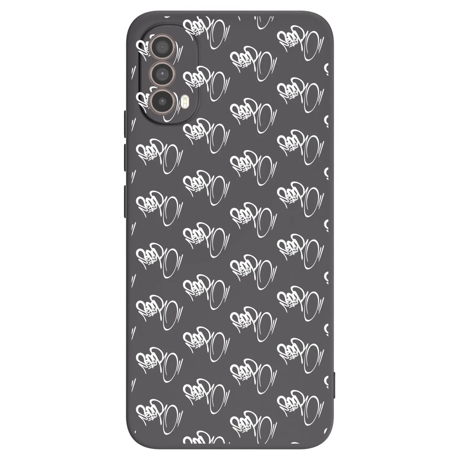 Picasee silikónový čierny obal pre Motorola Moto E40 - Separ - White On Black
