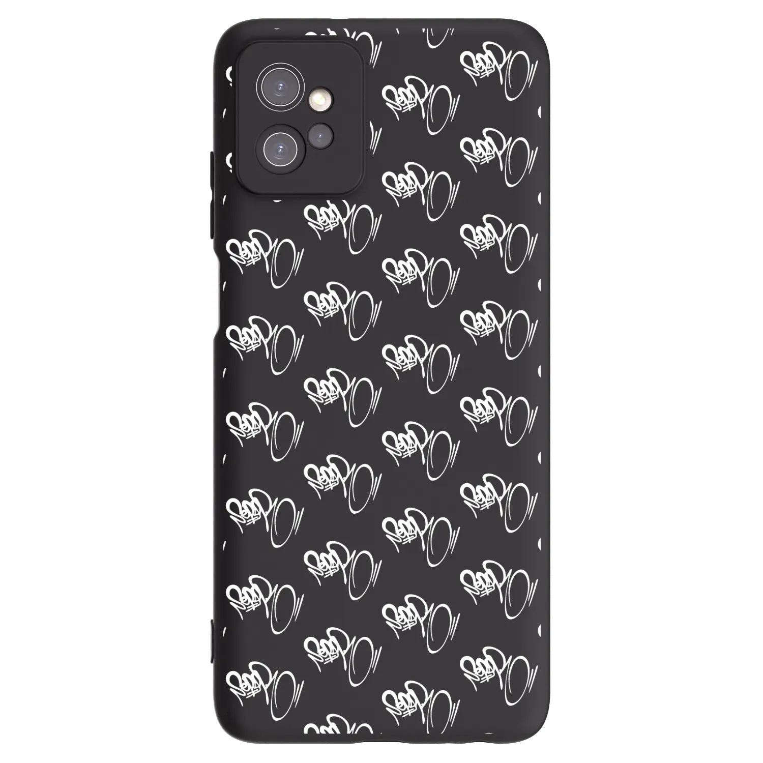 Picasee silikónový čierny obal pre Motorola Moto G32 - Separ - White On Black