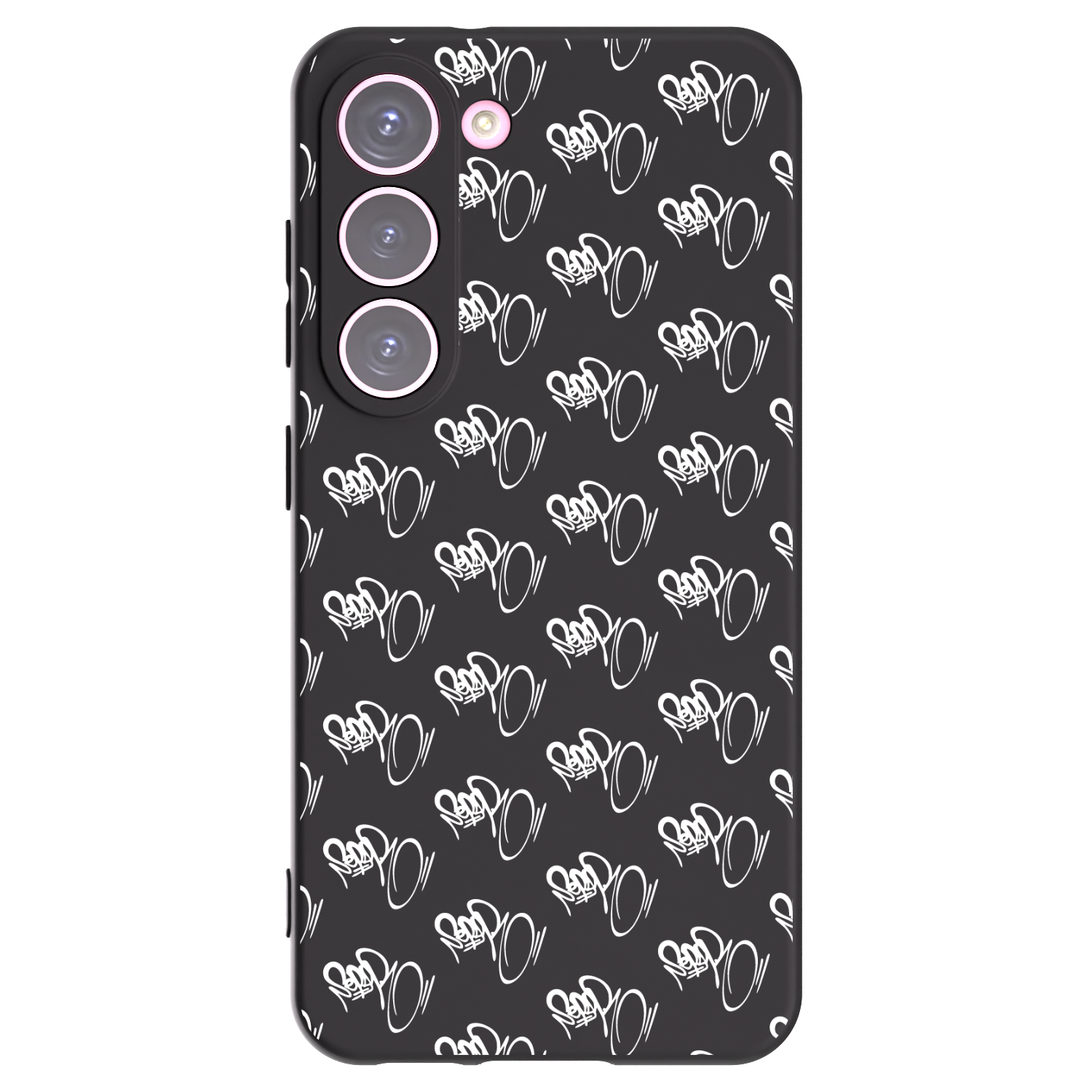 Silikónový čierny obal pre Samsung Galaxy S23 5G - Separ - White On Black