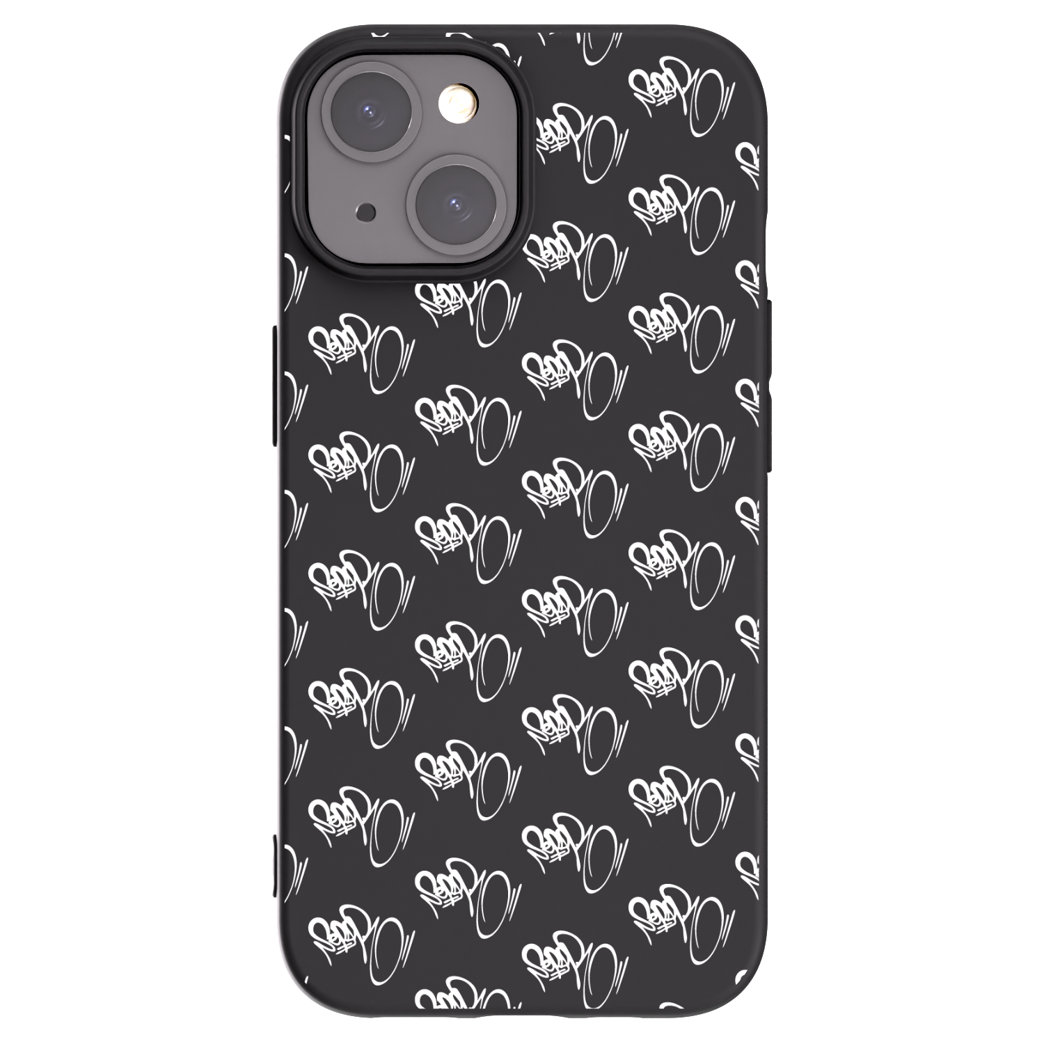 Silikónový čierny obal pre Apple iPhone 15 - Separ - White On Black