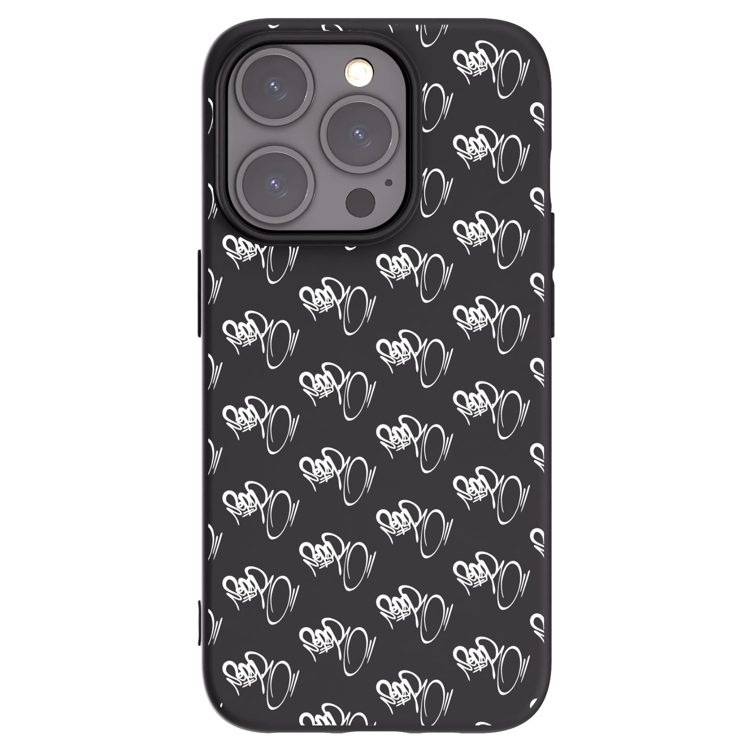 Silikónový čierny obal pre Apple iPhone 15 Pro - Separ - White On Black