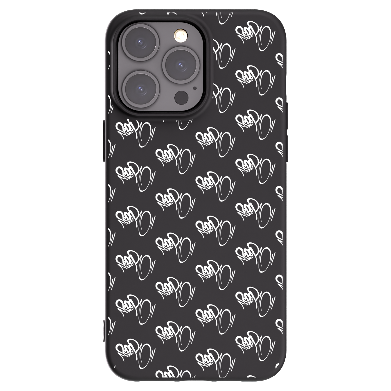 Silikónový čierny obal pre Apple iPhone 15 Pro Max - Separ - White On Black
