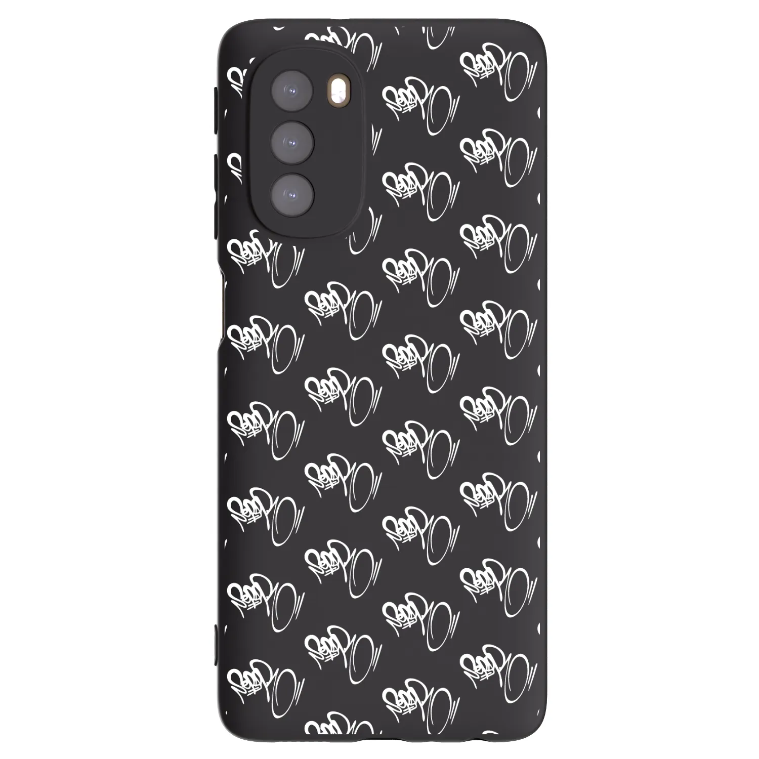 Picasee silikónový čierny obal pre Motorola Moto G51 - Separ - White On Black