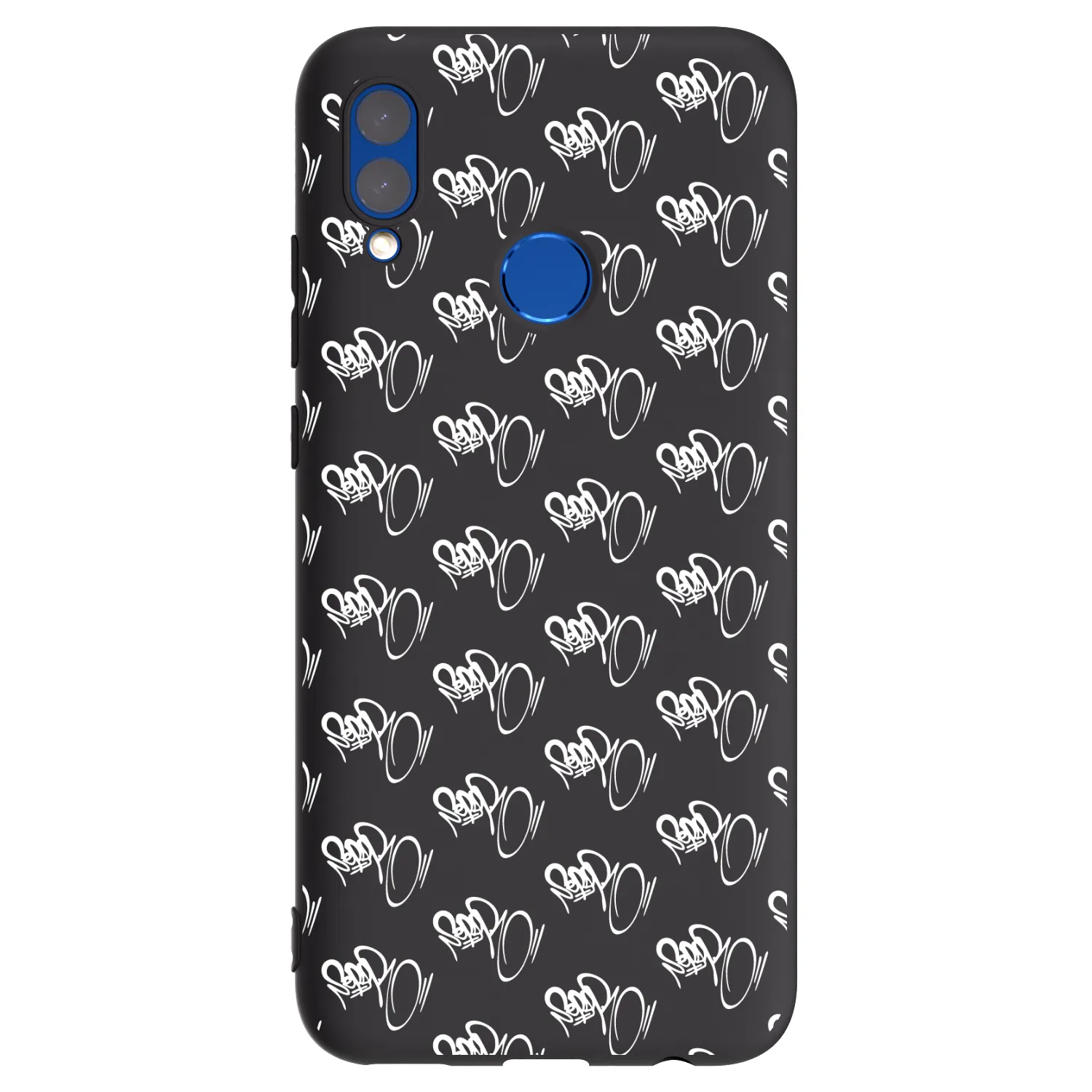 Picasee silikónový čierny obal pre Huawei P Smart 2019 - Separ - White On Black