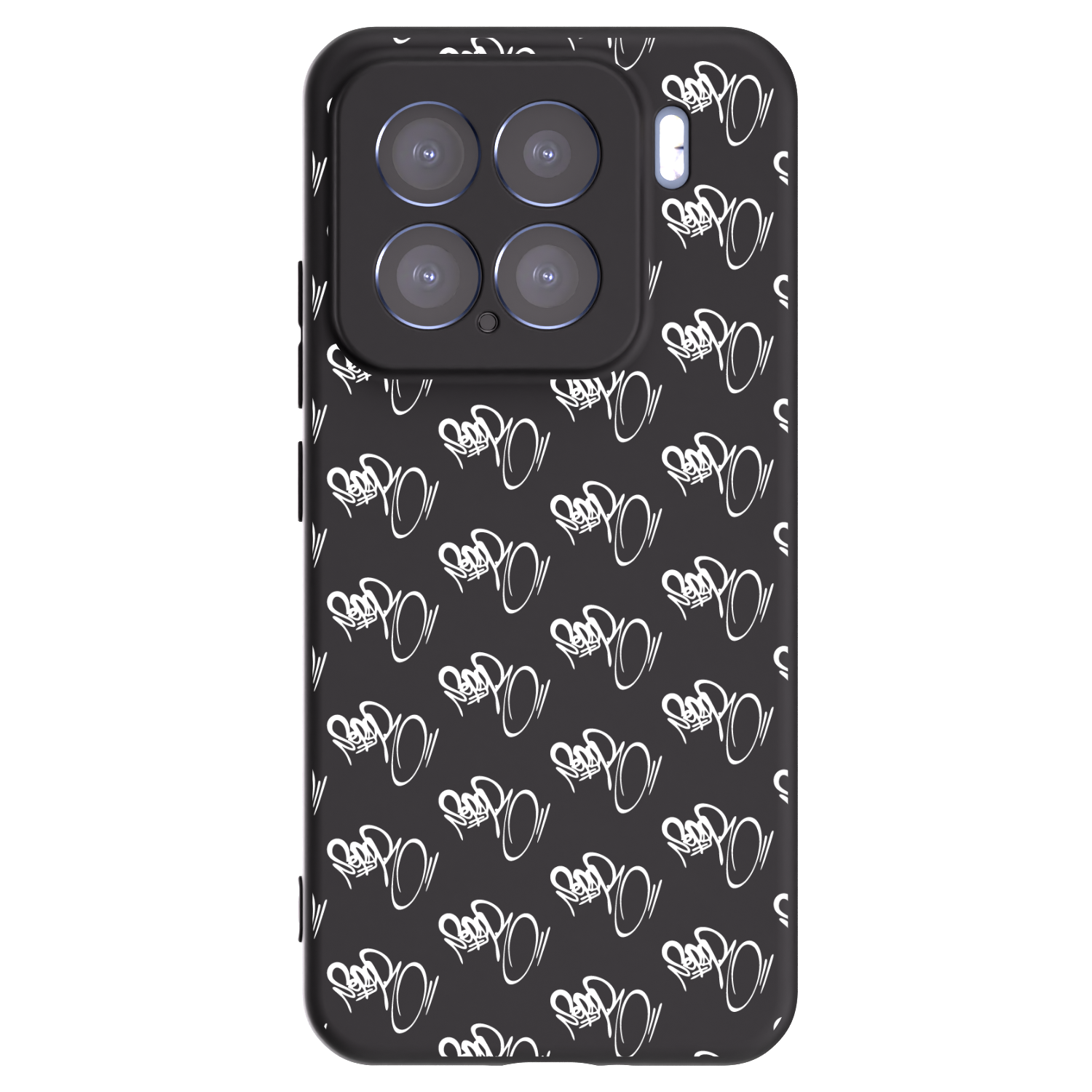 Silikónový čierny obal pre Xiaomi 15 - Separ - White On Black
