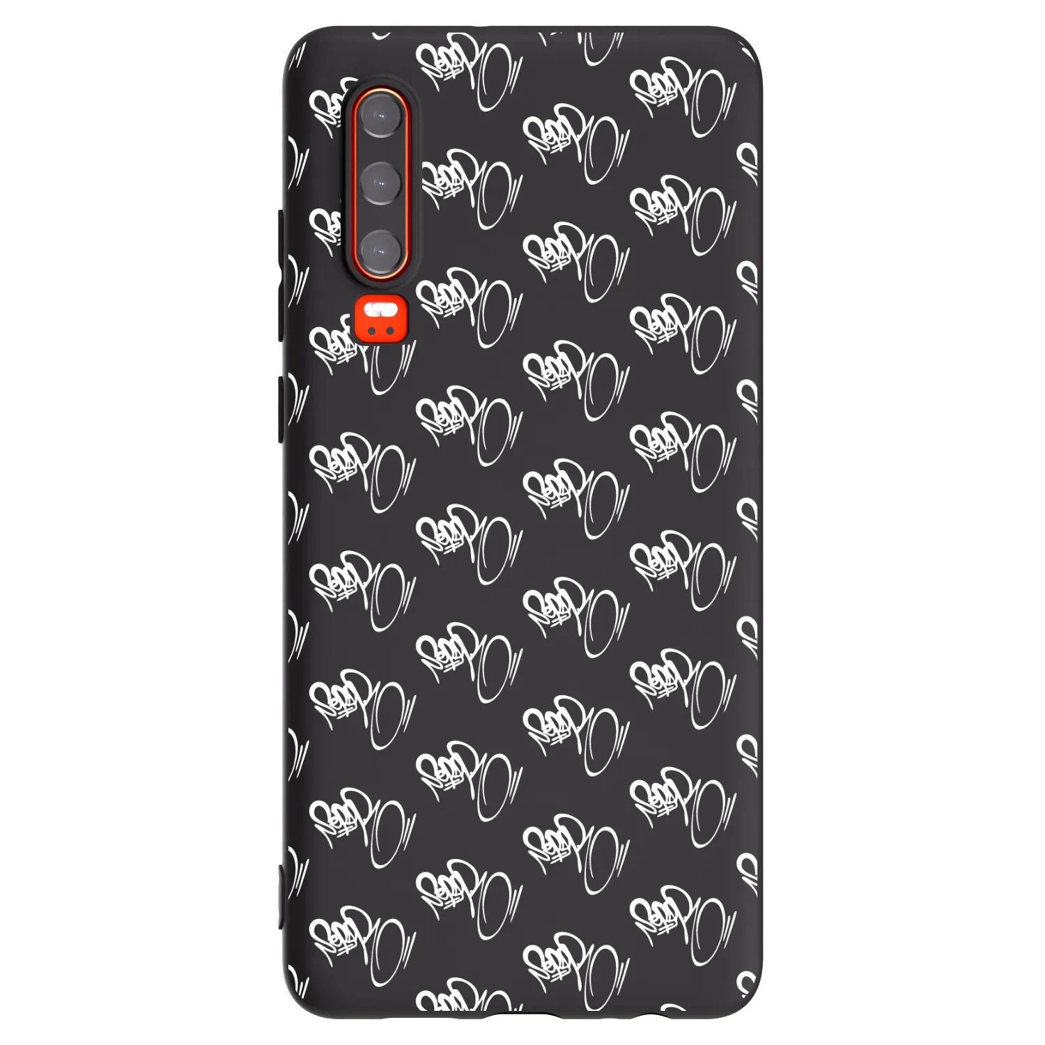 Picasee silikónový čierny obal pre Huawei P30 - Separ - White On Black