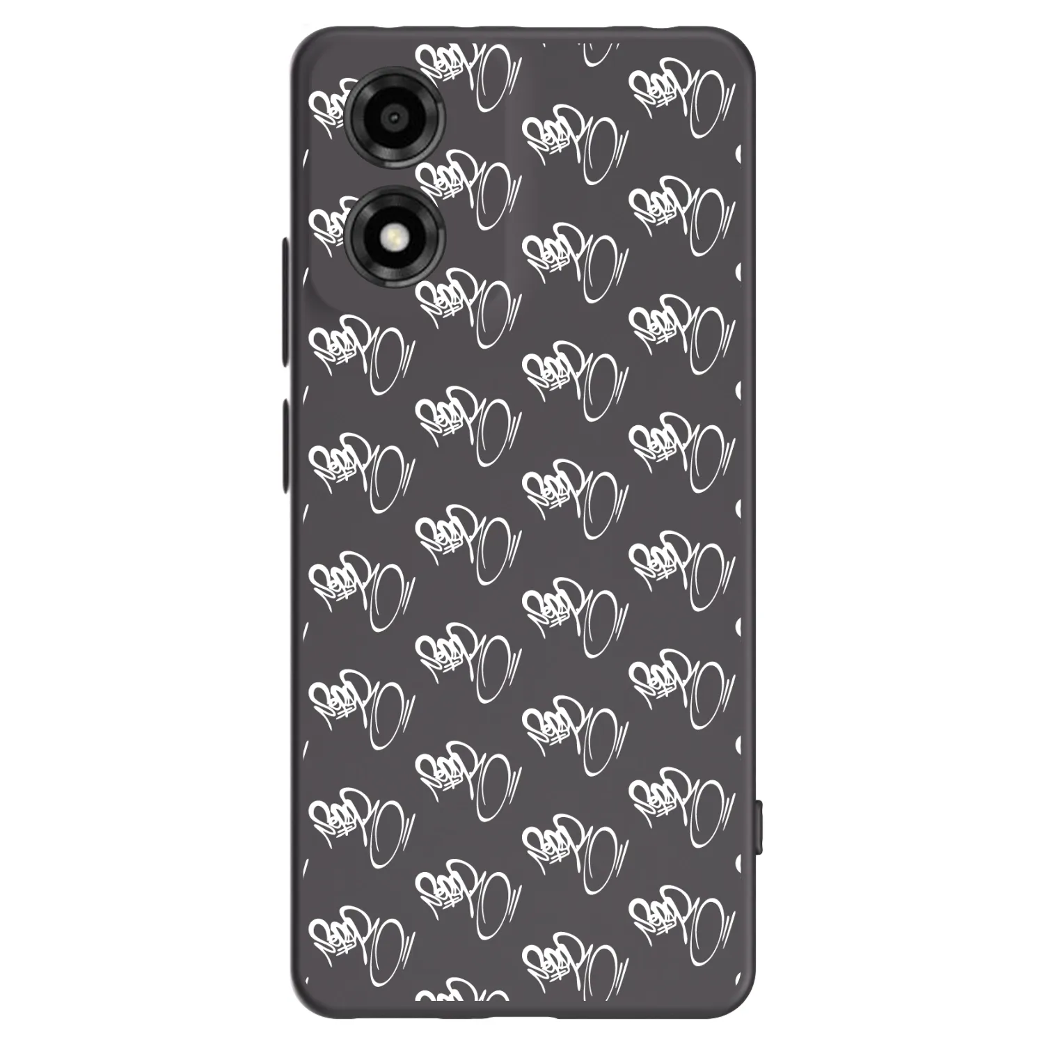 Picasee silikónový čierny obal pre Motorola Moto E14 - Separ - White On Black