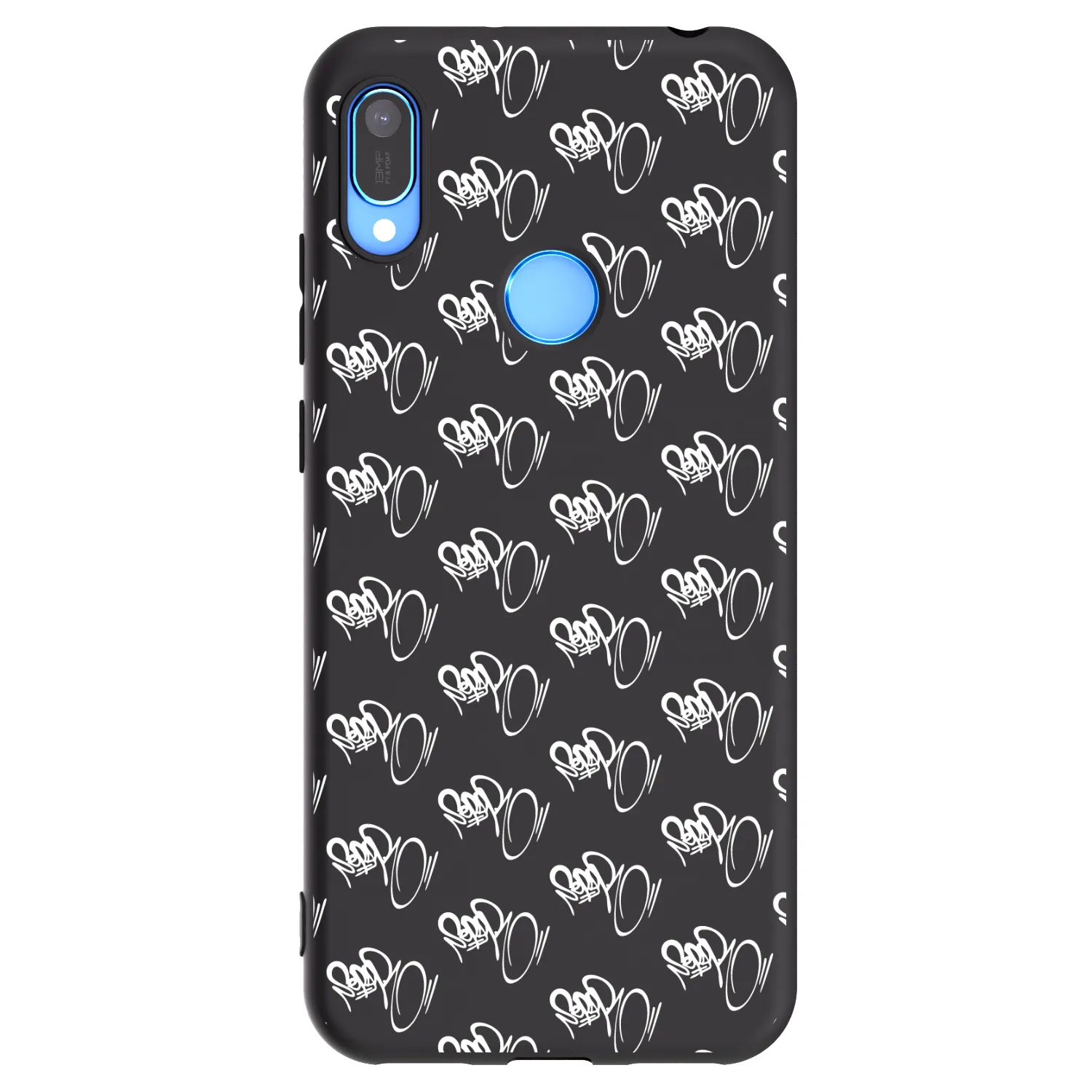 Picasee silikónový čierny obal pre Huawei Y6 2019 - Separ - White On Black