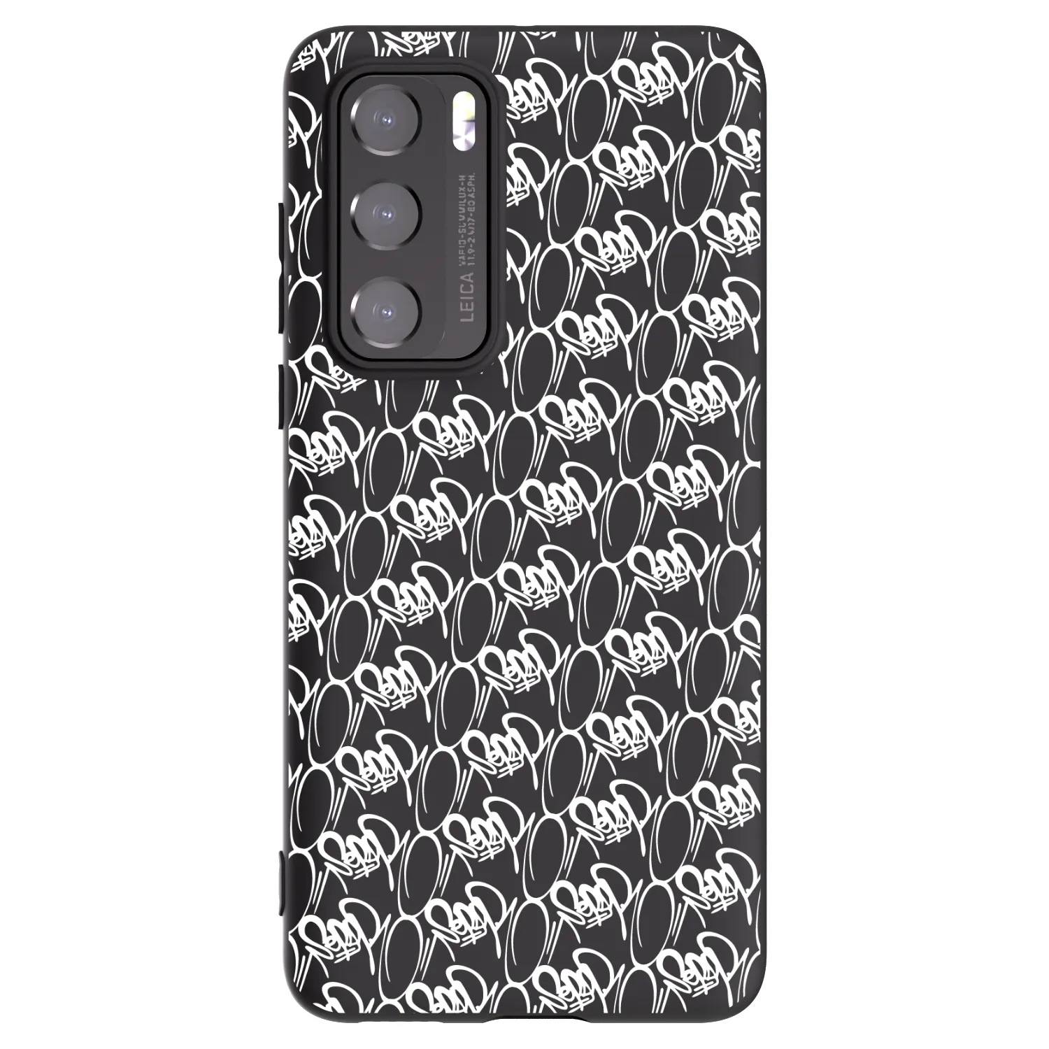 Picasee silikónový čierny obal pre Huawei P40 - Separ - White On Black 2