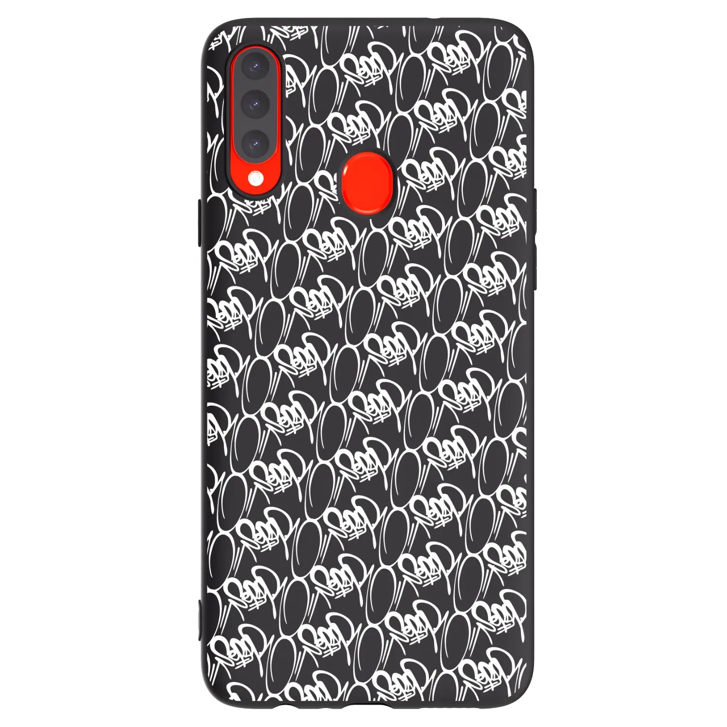 Picasee silikónový čierny obal pre Samsung Galaxy A20s - Separ - White On Black 2
