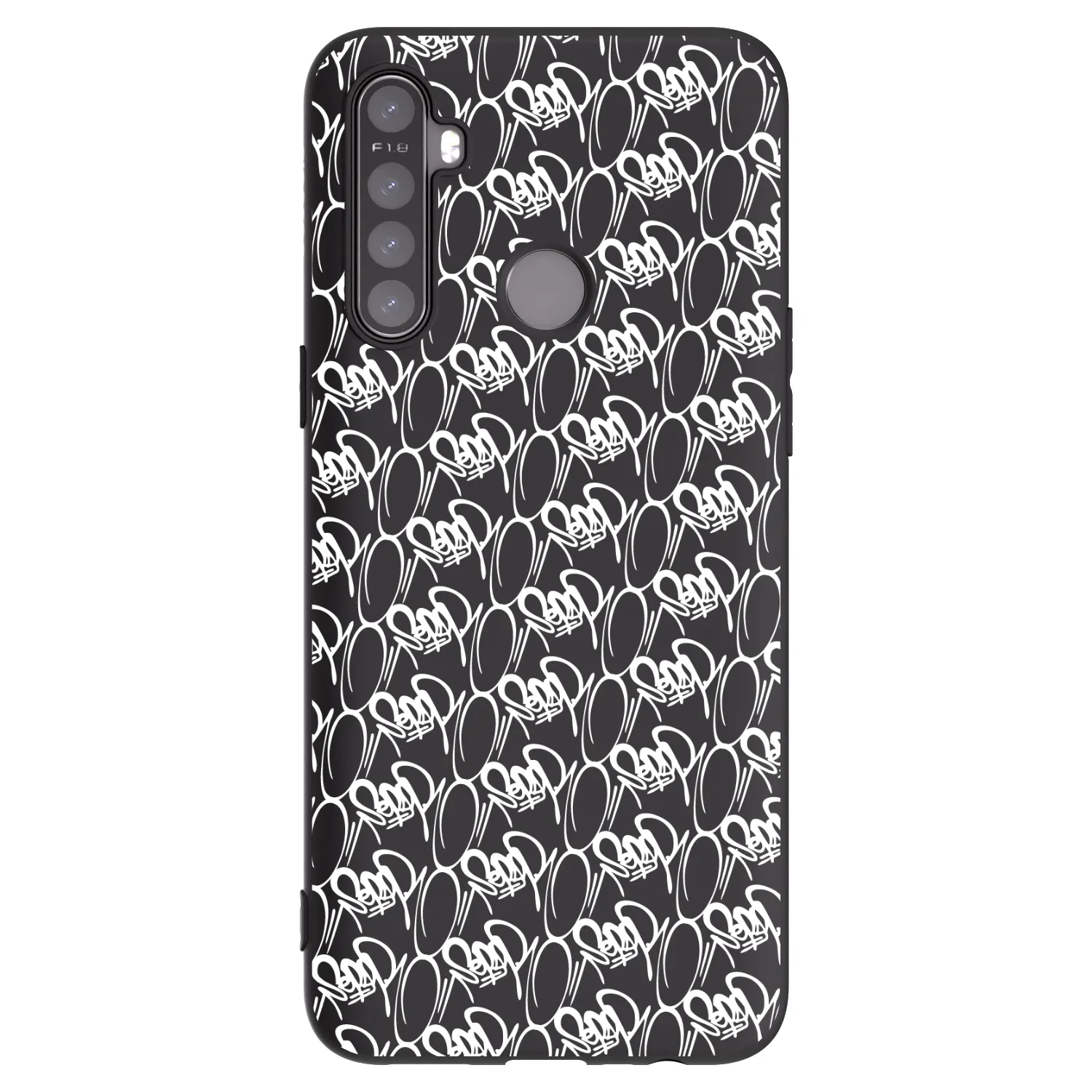 Picasee silikónový čierny obal pre Realme 6i - Separ - White On Black 2