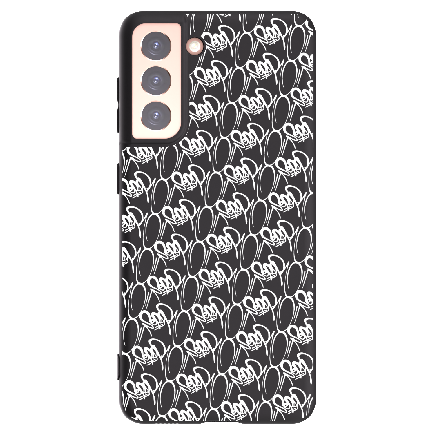 Silikónový čierny obal pre Samsung Galaxy S21 5G G991B - Separ - White On Black 2