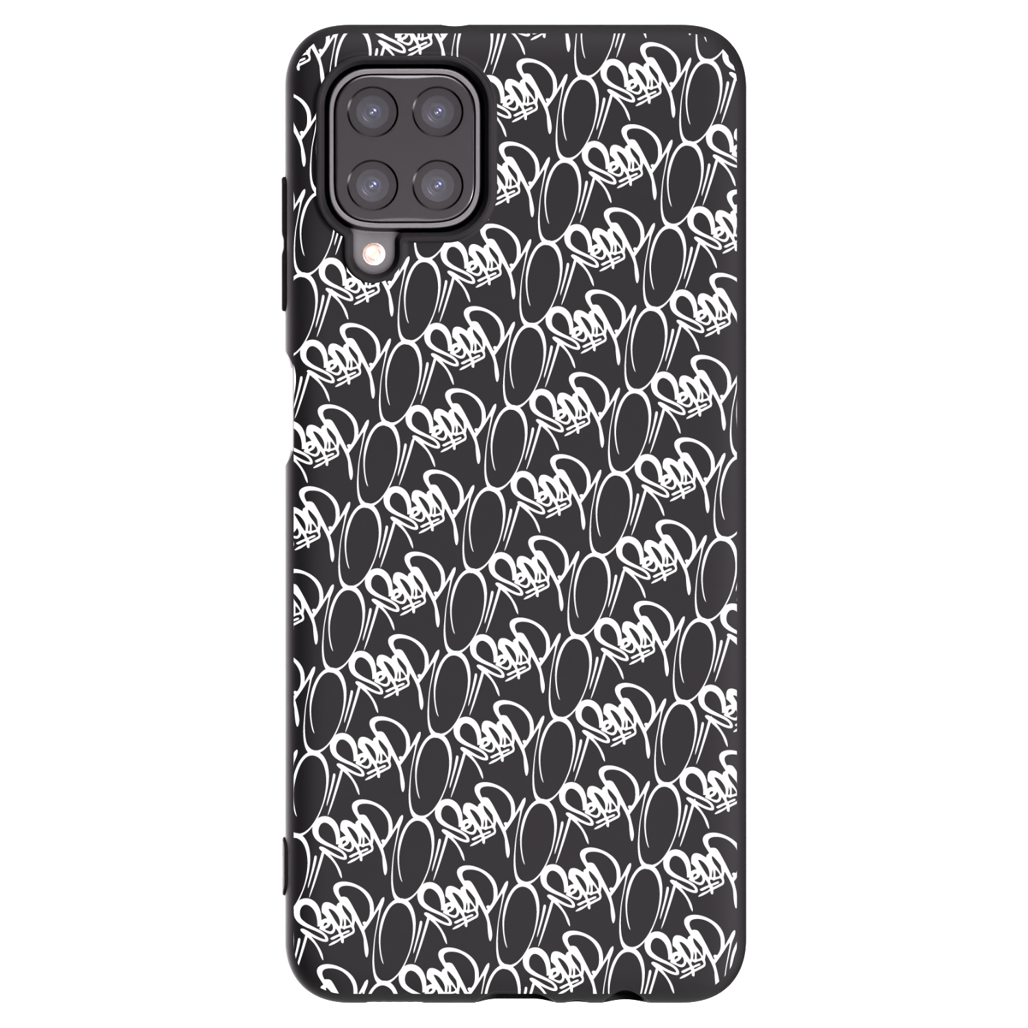 Picasee silikónový čierny obal pre Samsung Galaxy A12 A125F - Separ - White On Black 2