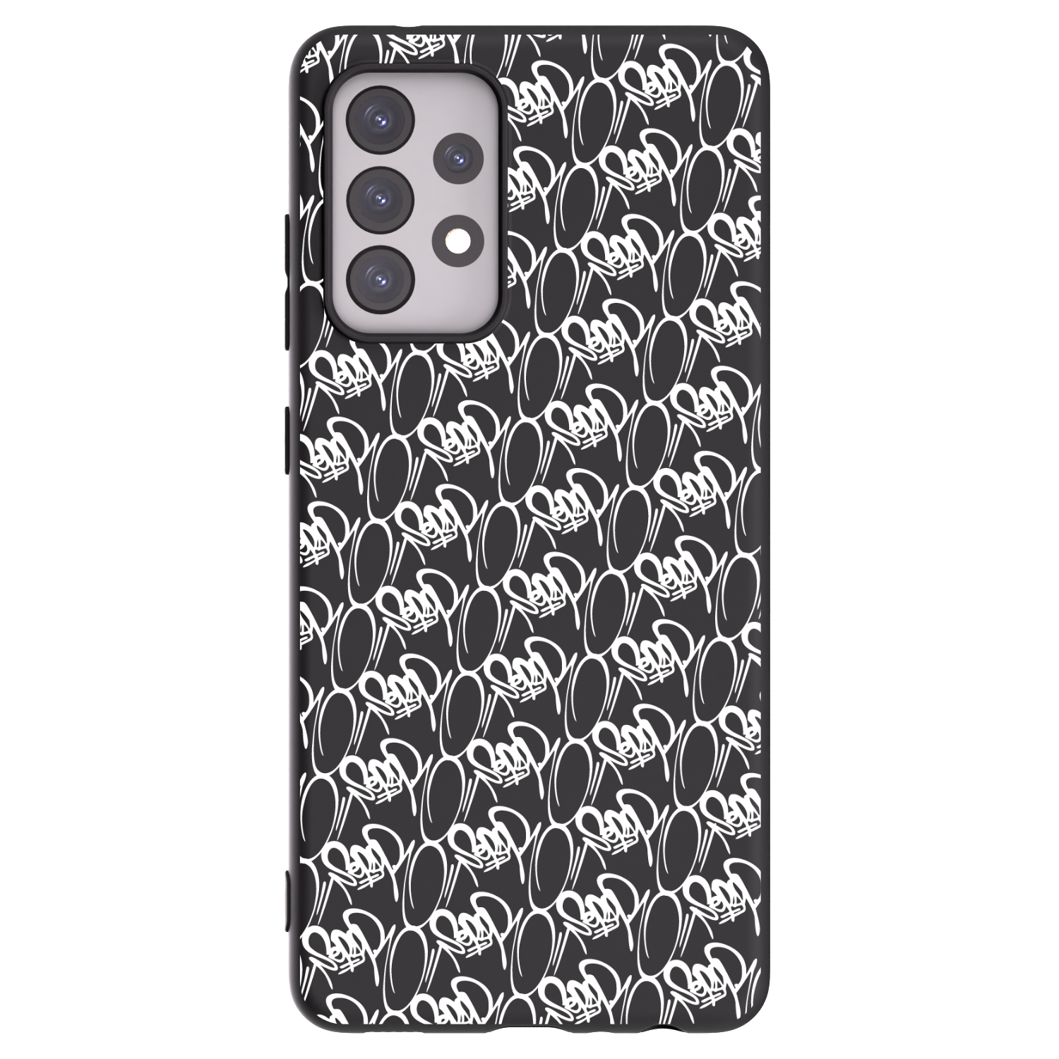 Picasee silikónový čierny obal pre Samsung Galaxy A52 5G A525F - Separ - White On Black 2