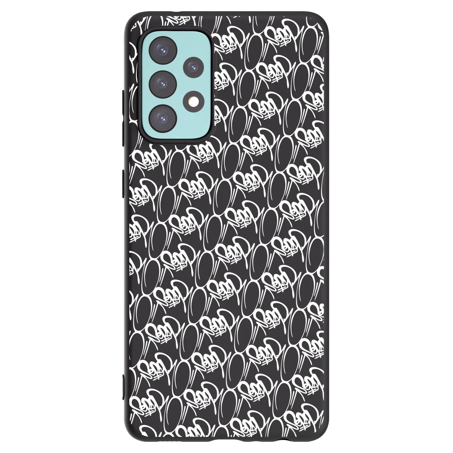 Picasee silikónový čierny obal pre Samsung Galaxy A72 A725F - Separ - White On Black 2