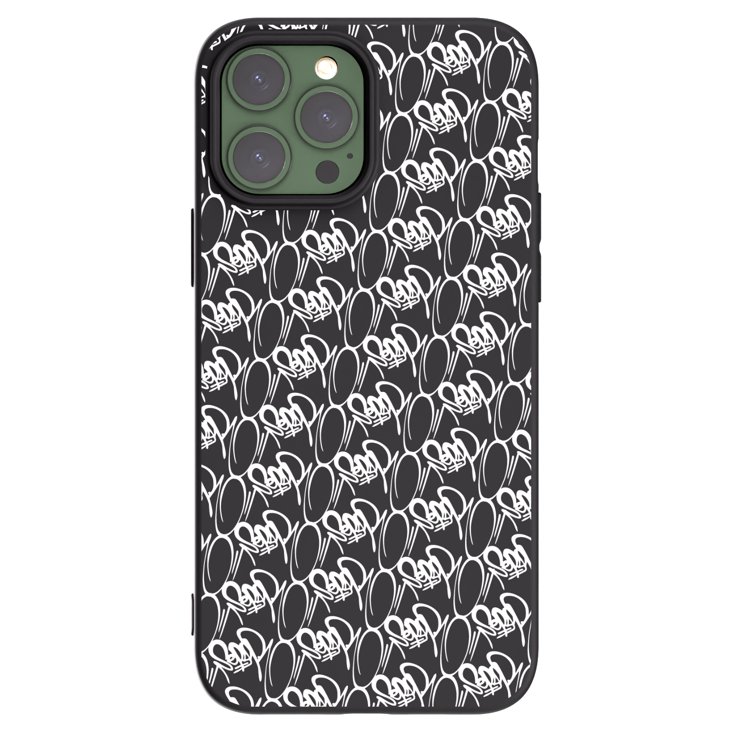 Silikónový čierny obal pre Apple iPhone 13 Pro Max - Separ - White On Black 2
