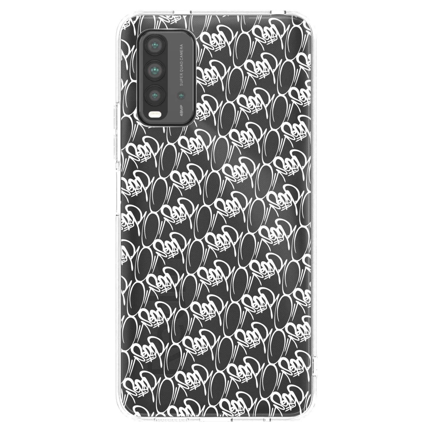 Picasee silikónový čierny obal pre Xiaomi Redmi 9T - Separ - White On Black 2