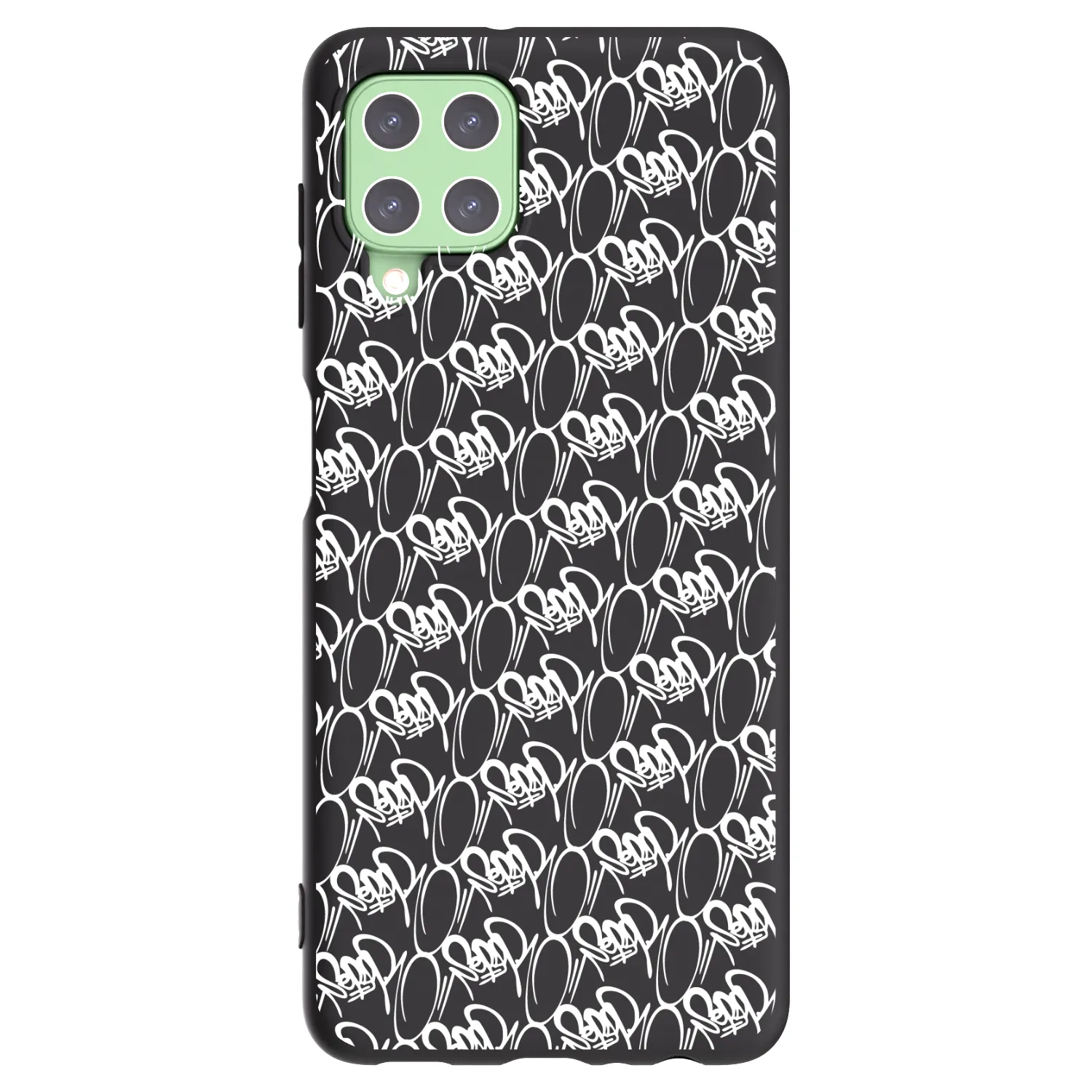 Picasee silikónový čierny obal pre Samsung Galaxy A22 A225F 4G - Separ - White On Black 2