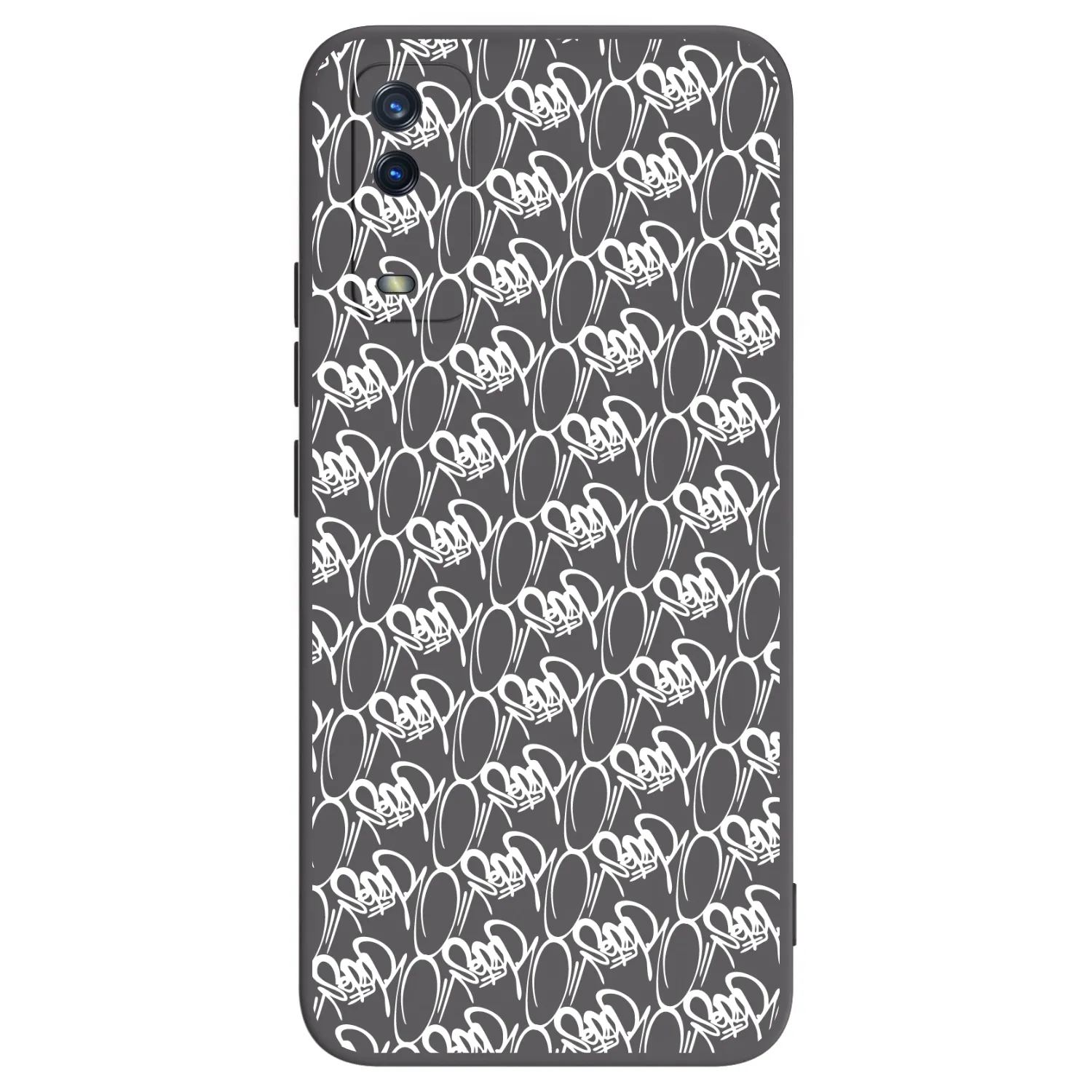 Picasee silikónový čierny obal pre Vivo Y11s - Separ - White On Black 2