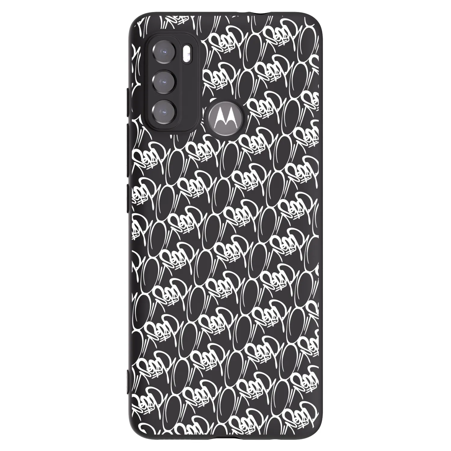 Picasee silikónový čierny obal pre Motorola Moto G60 - Separ - White On Black 2