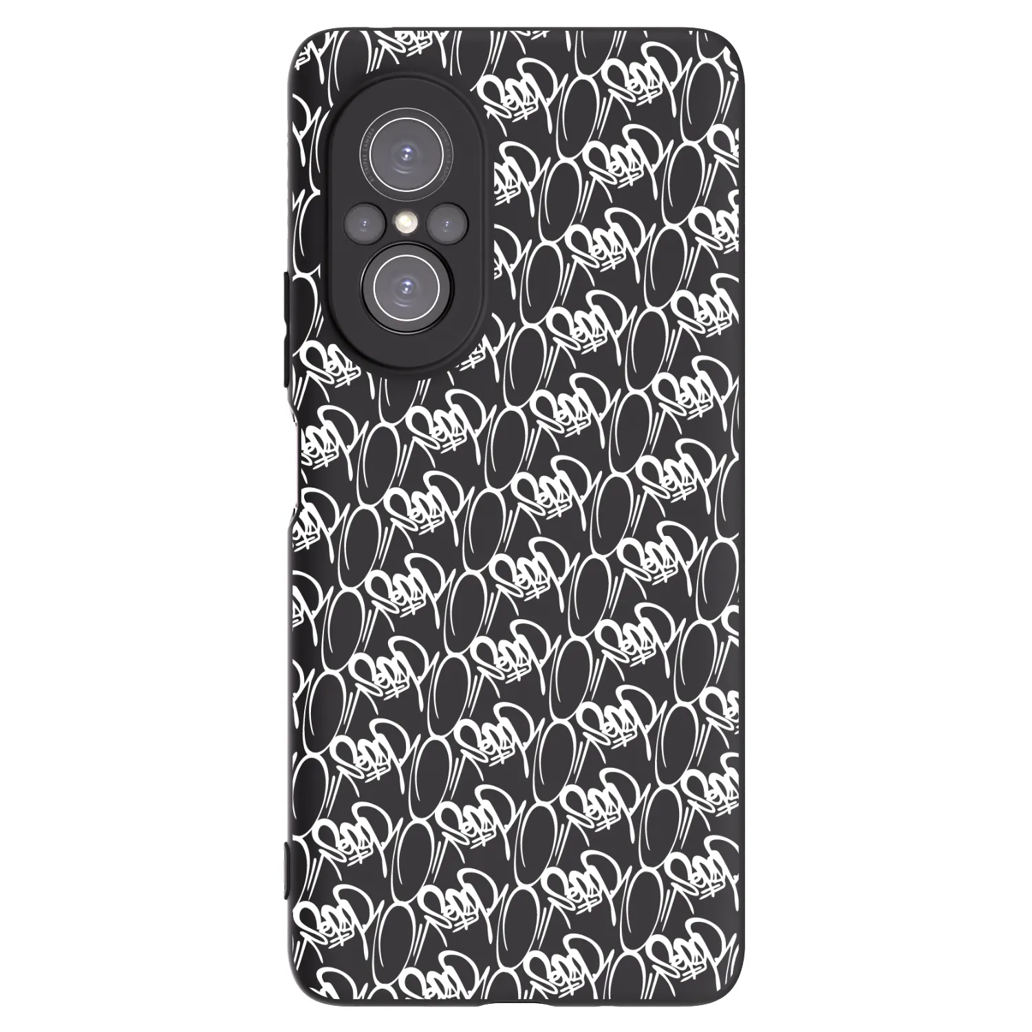 Picasee silikónový čierny obal pre Huawei Nova 9 SE - Separ - White On Black 2