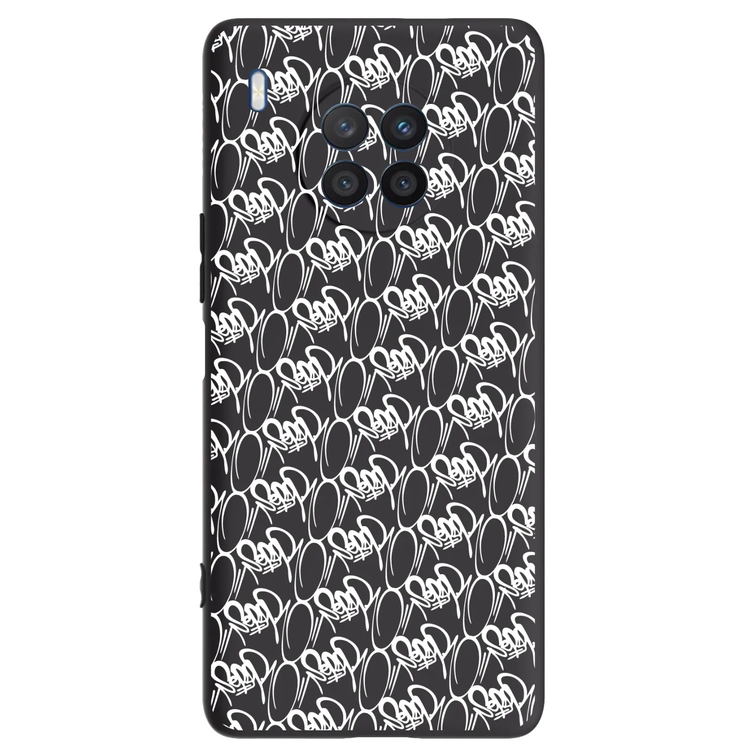 Picasee silikónový čierny obal pre Honor 50 Lite - Separ - White On Black 2