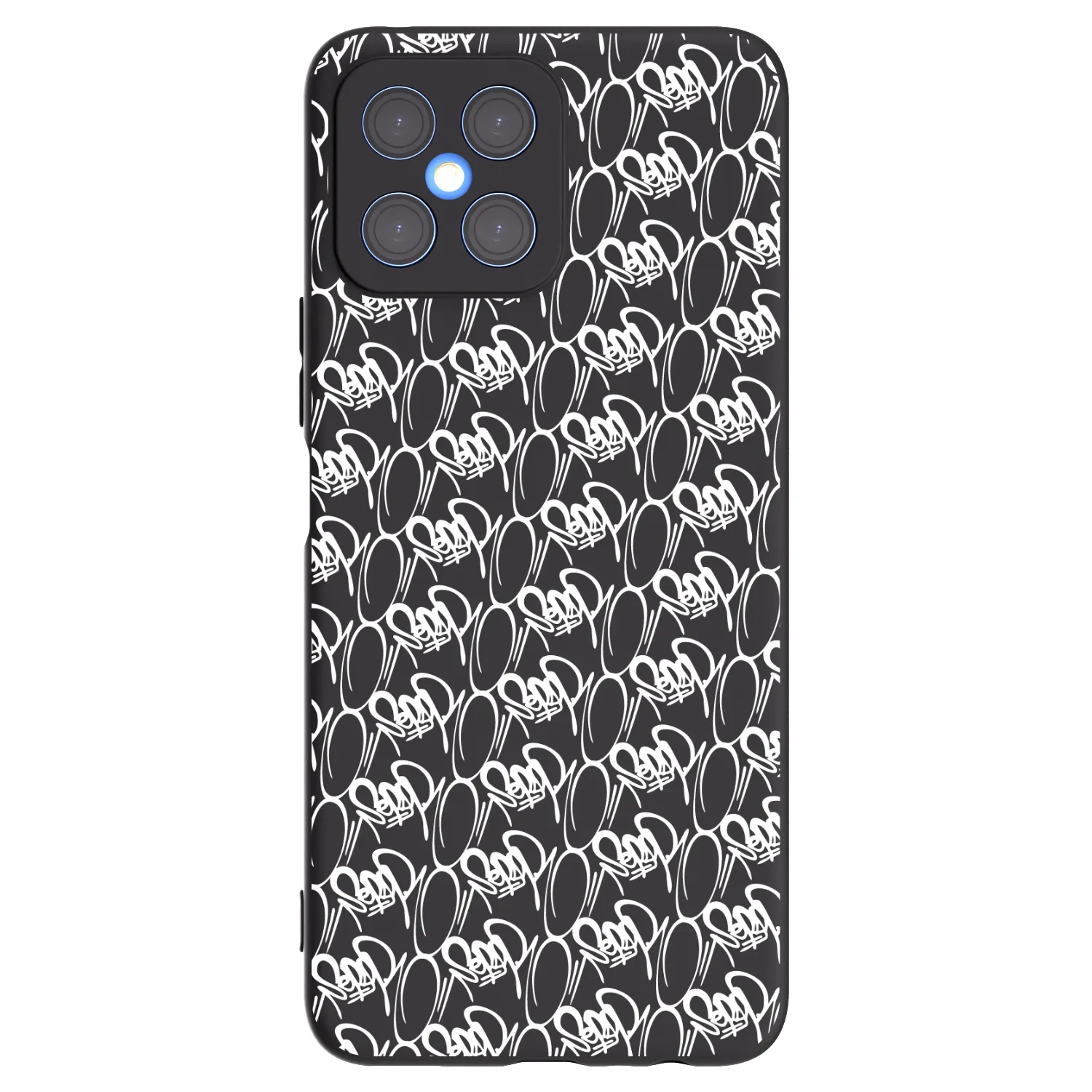 Picasee silikónový čierny obal pre Honor X8 4G - Separ - White On Black 2