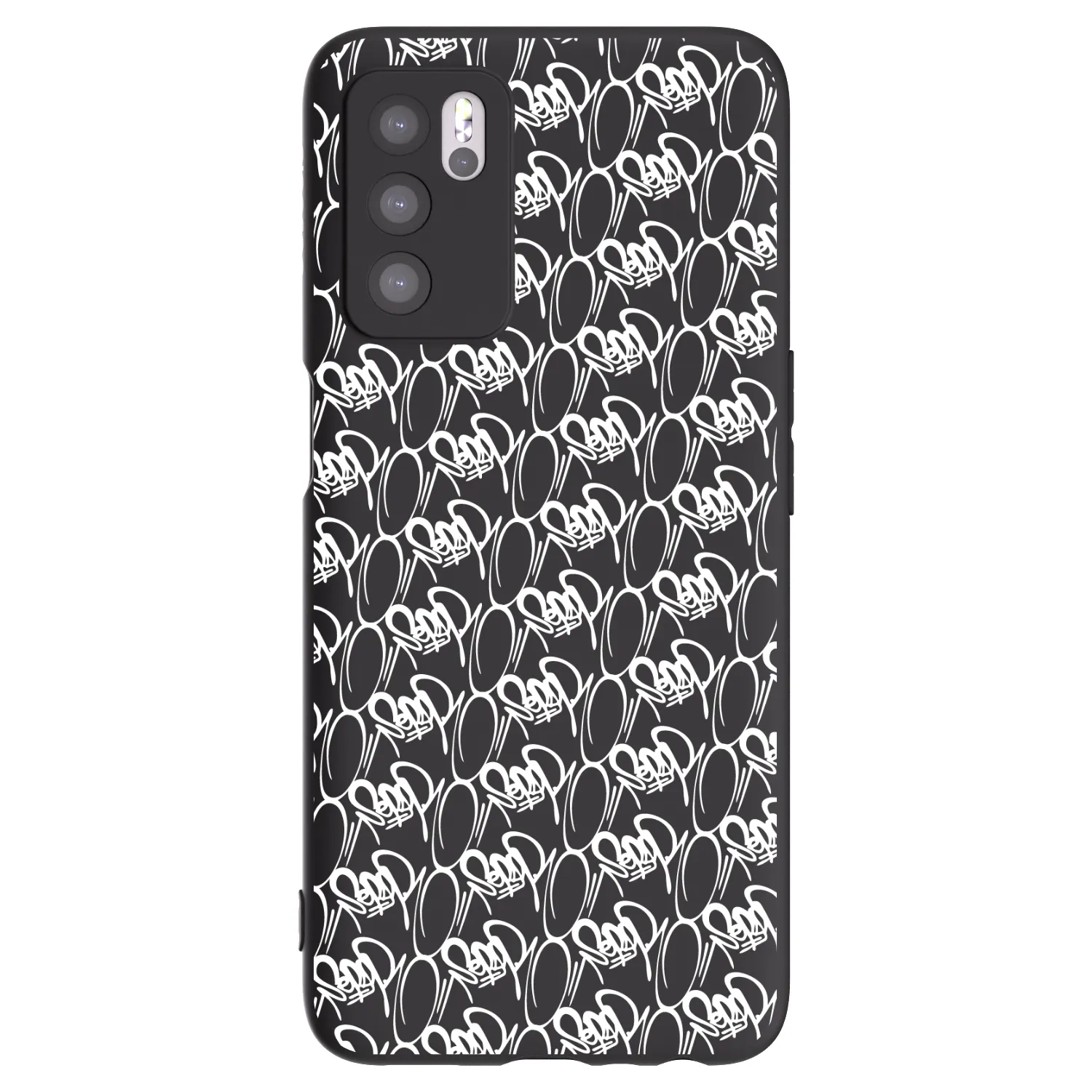 Picasee silikónový čierny obal pre OPPO A16s - Separ - White On Black 2