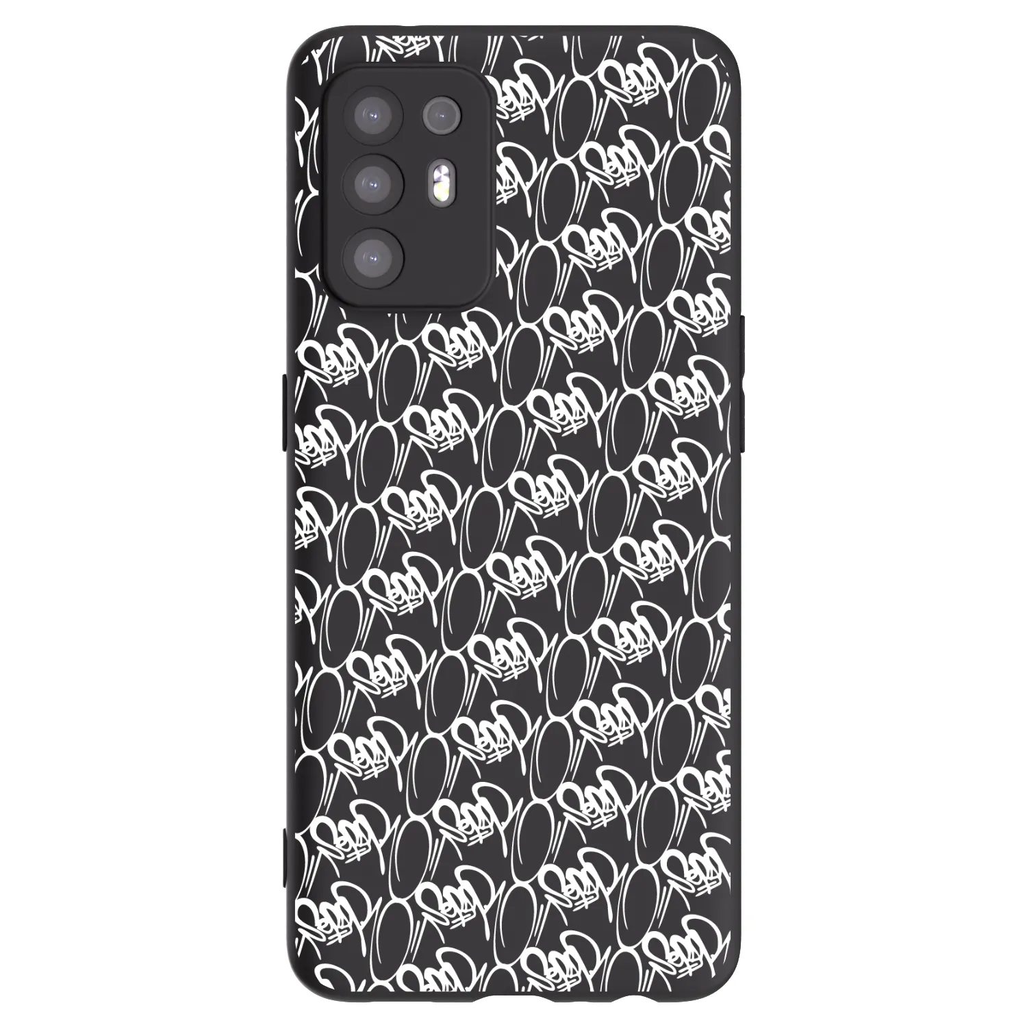 Picasee silikónový čierny obal pre OPPO A94 5G - Separ - White On Black 2