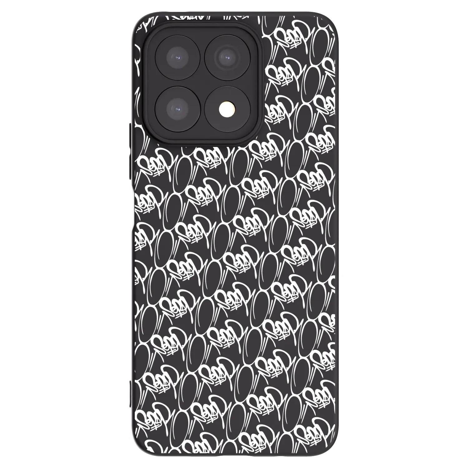 Picasee silikónový čierny obal pre Honor X8a - Separ - White On Black 2
