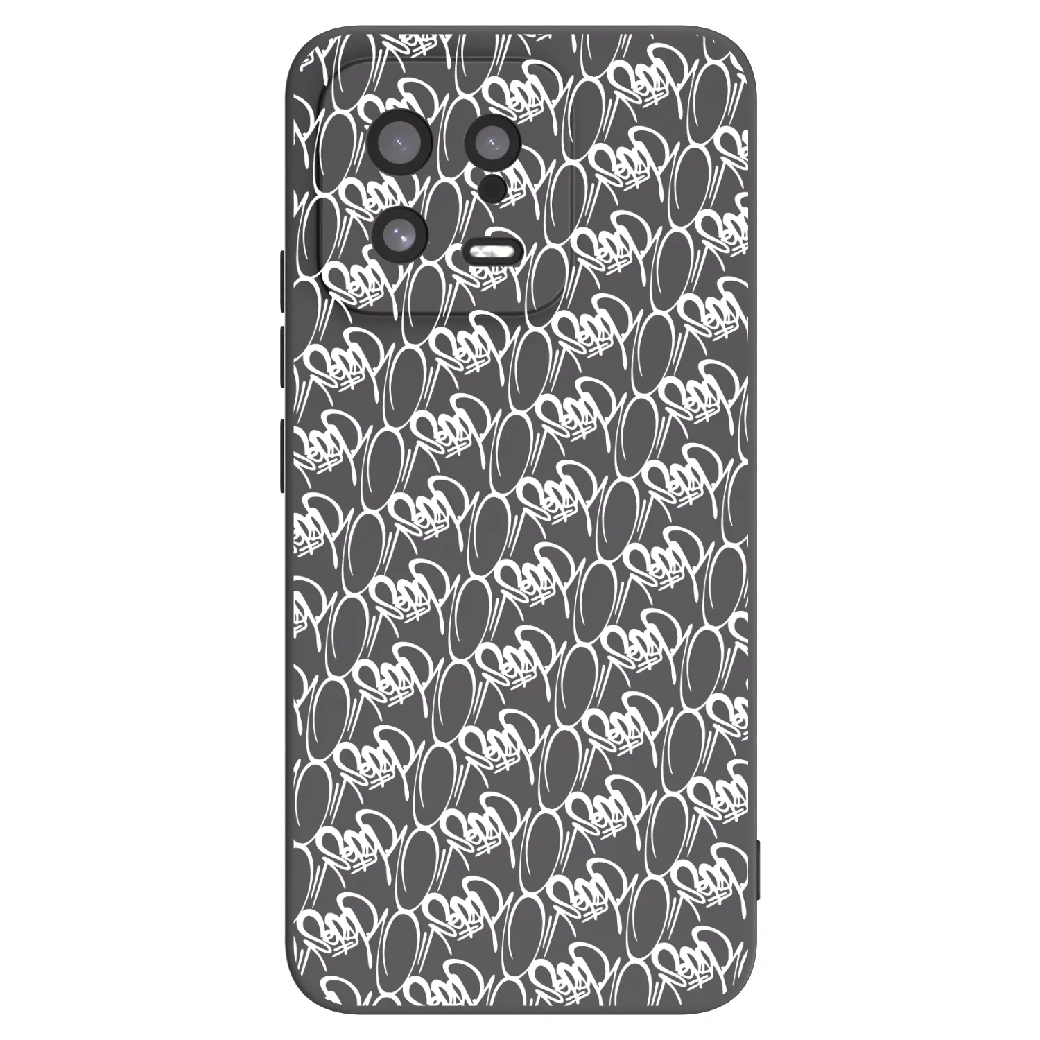 Silikónový čierny obal pre Xiaomi 13 - Separ - White On Black 2