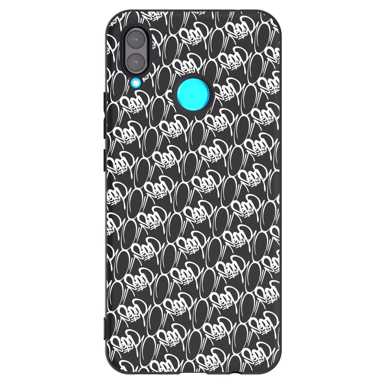 Picasee silikónový čierny obal pre Huawei Nova 3 - Separ - White On Black 2