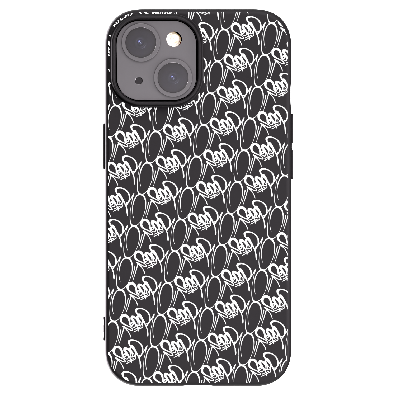 Silikónový čierny obal pre Apple iPhone 15 - Separ - White On Black 2