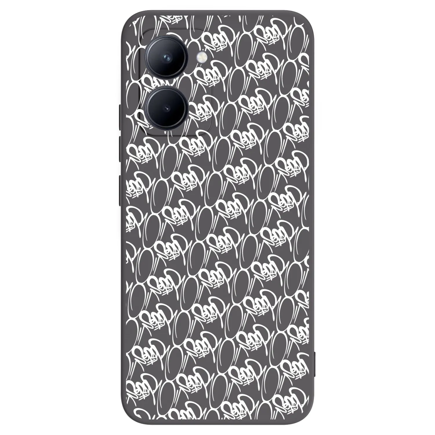 Picasee silikónový čierny obal pre Realme C33 (2023) - Separ - White On Black 2