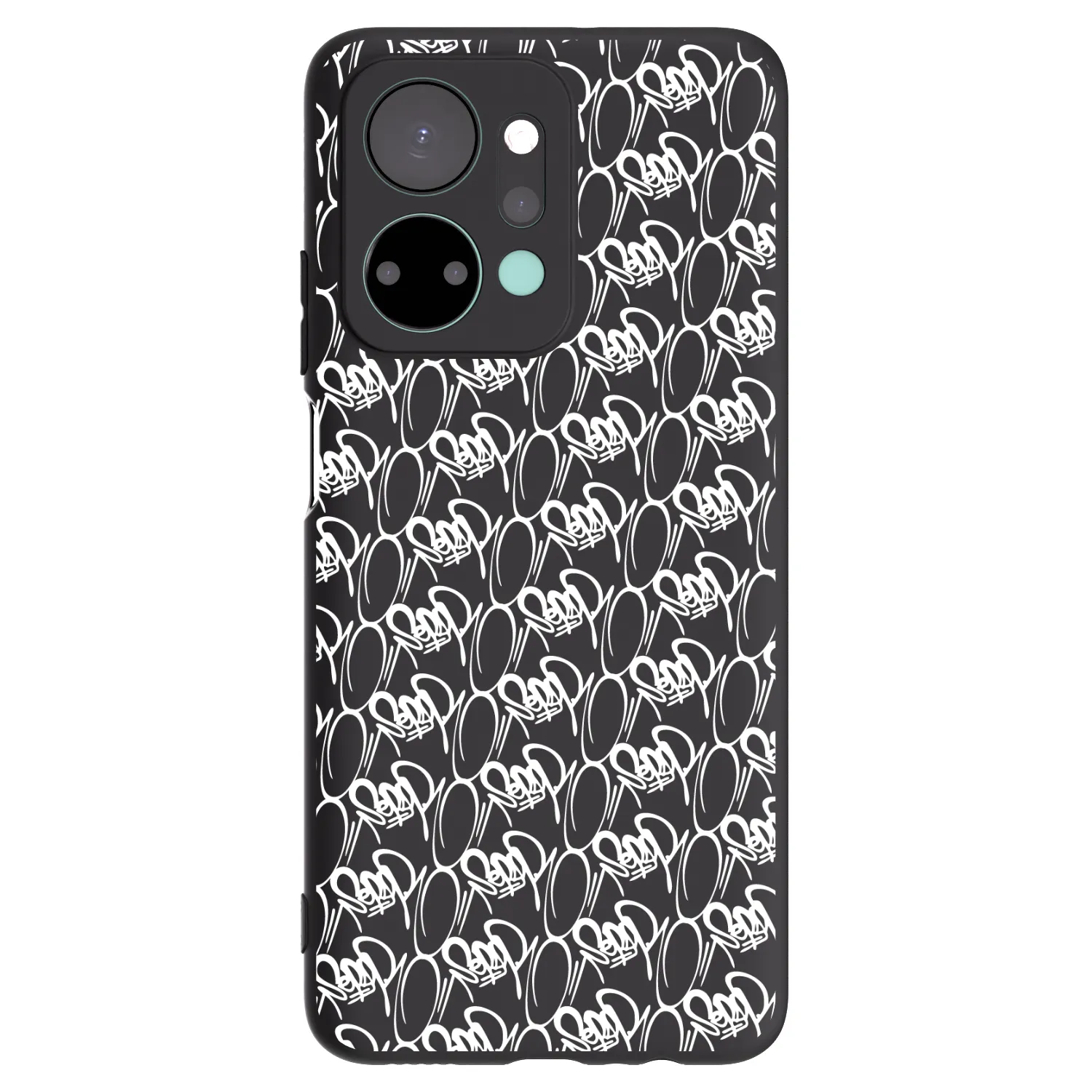 Picasee silikónový čierny obal pre Honor X7a - Separ - White On Black 2