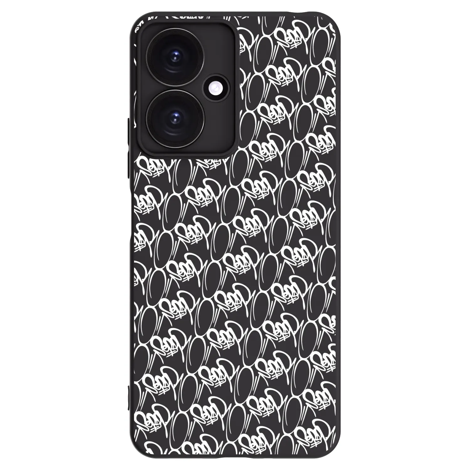 Picasee silikónový čierny obal pre Xiaomi Redmi 13C 5G - Separ - White On Black 2
