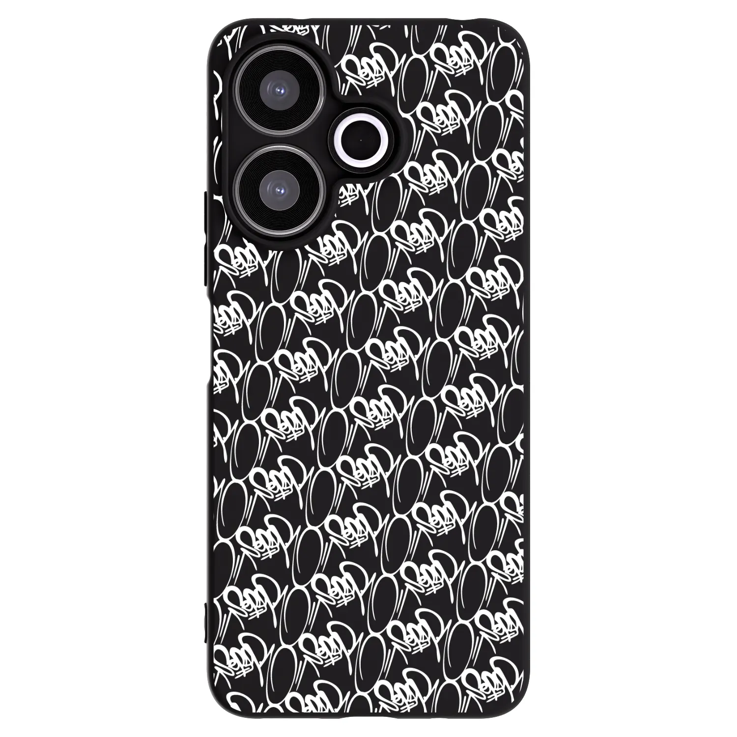 Silikónový čierny obal pre Xiaomi Redmi 13 4G - Separ - White On Black 2