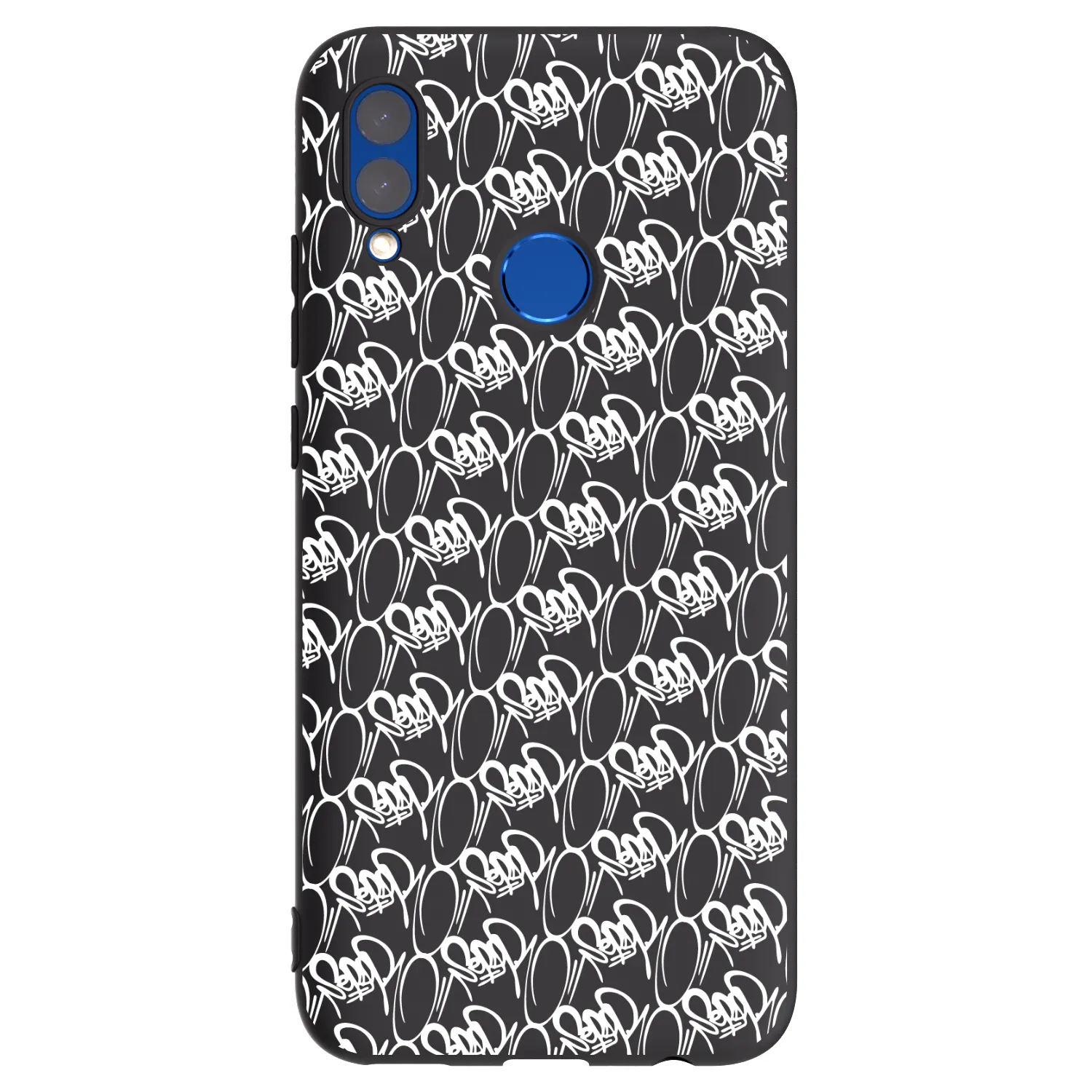 Picasee silikónový čierny obal pre Huawei P Smart 2019 - Separ - White On Black 2