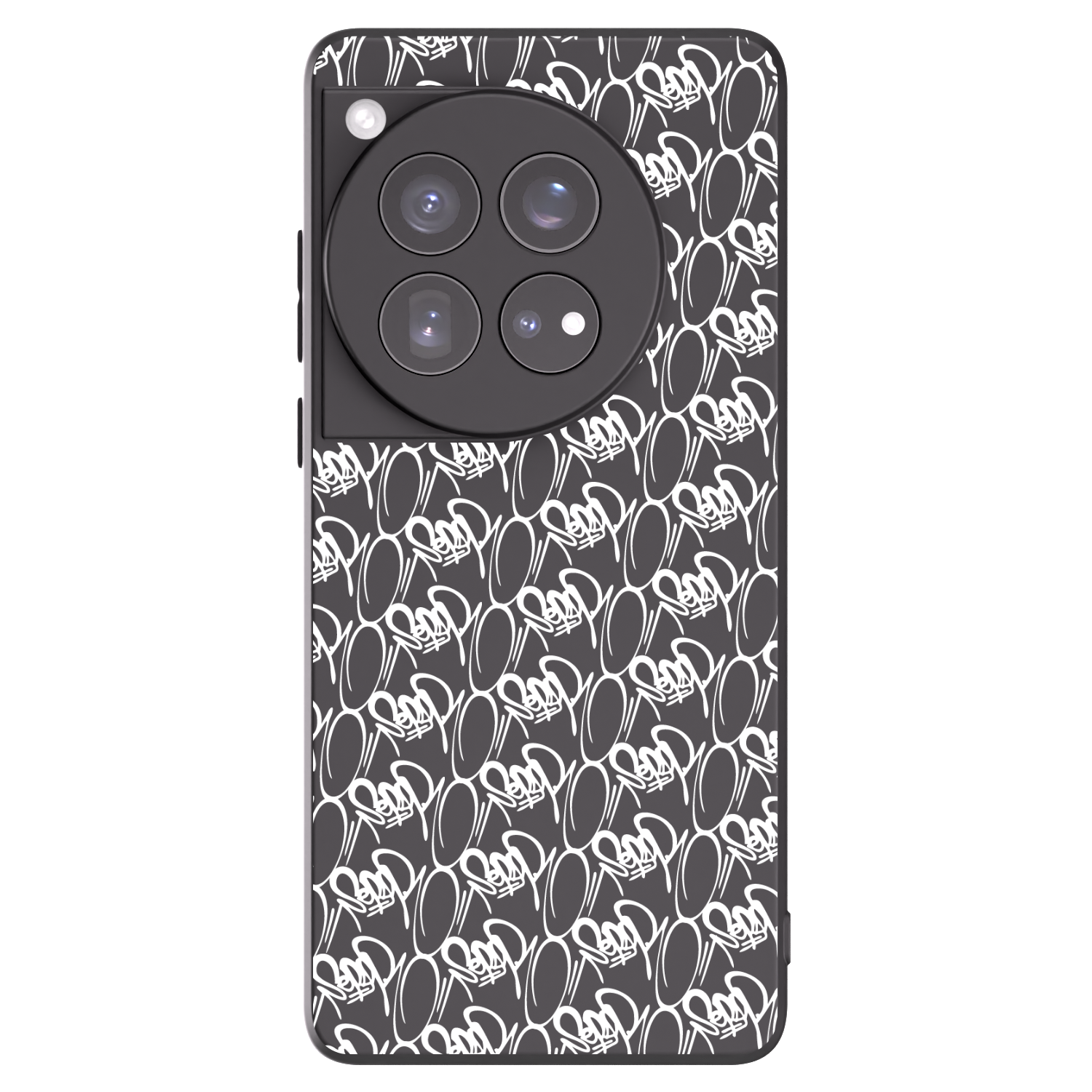 Silikónový čierny obal pre OnePlus 12 5G - Separ - White On Black 2