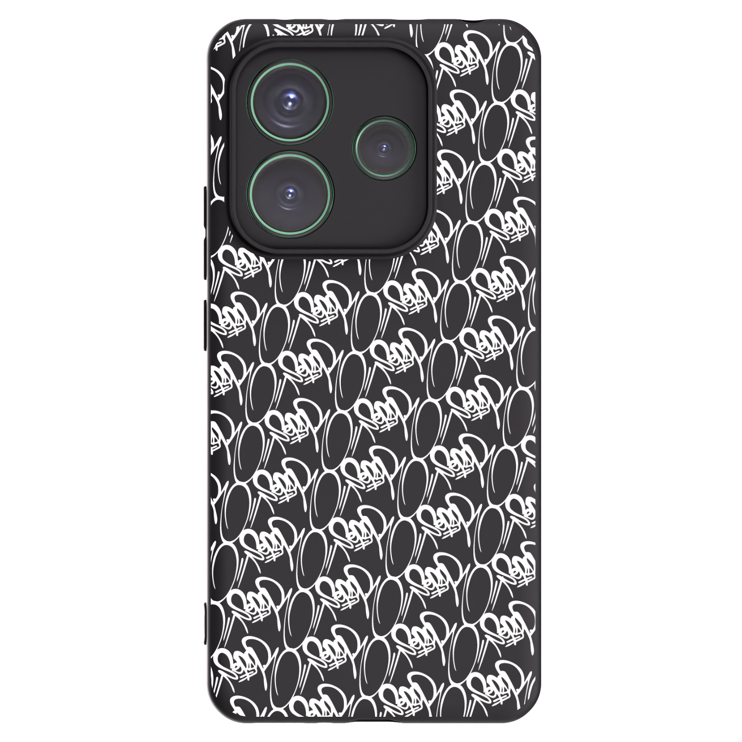 Silikónový čierny obal pre Xiaomi Redmi Note 14 5G - Separ - White On Black 2