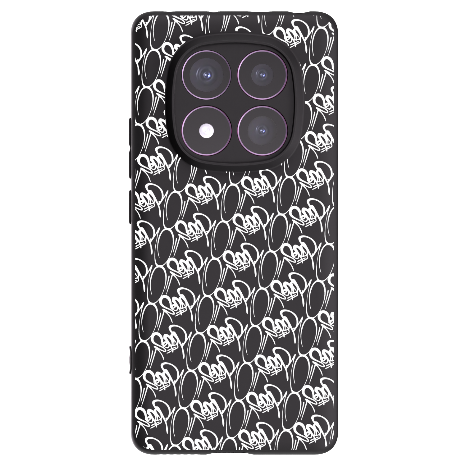 Silikónový čierny obal pre Xiaomi Redmi Note 14 Pro 4G - Separ - White On Black 2