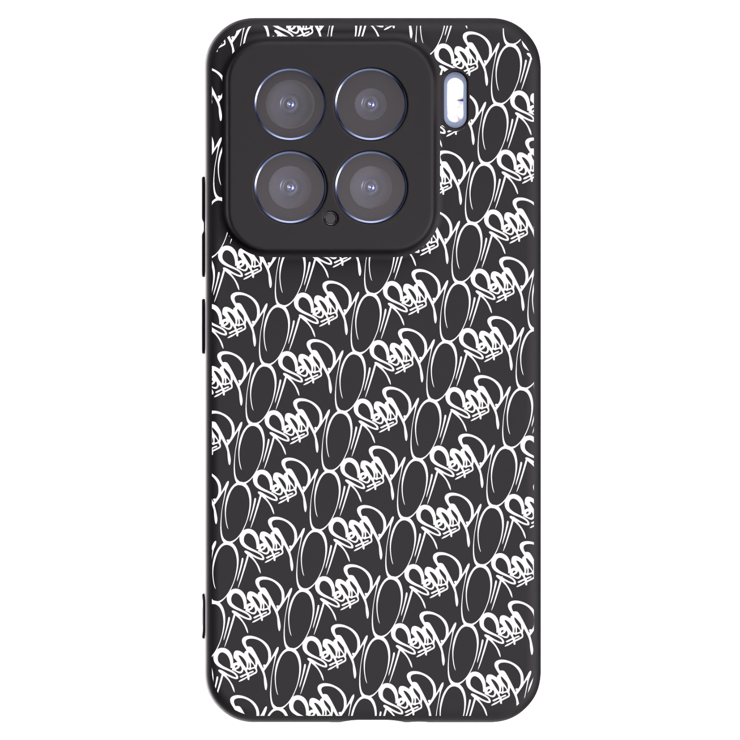 Silikónový čierny obal pre Xiaomi 15 - Separ - White On Black 2