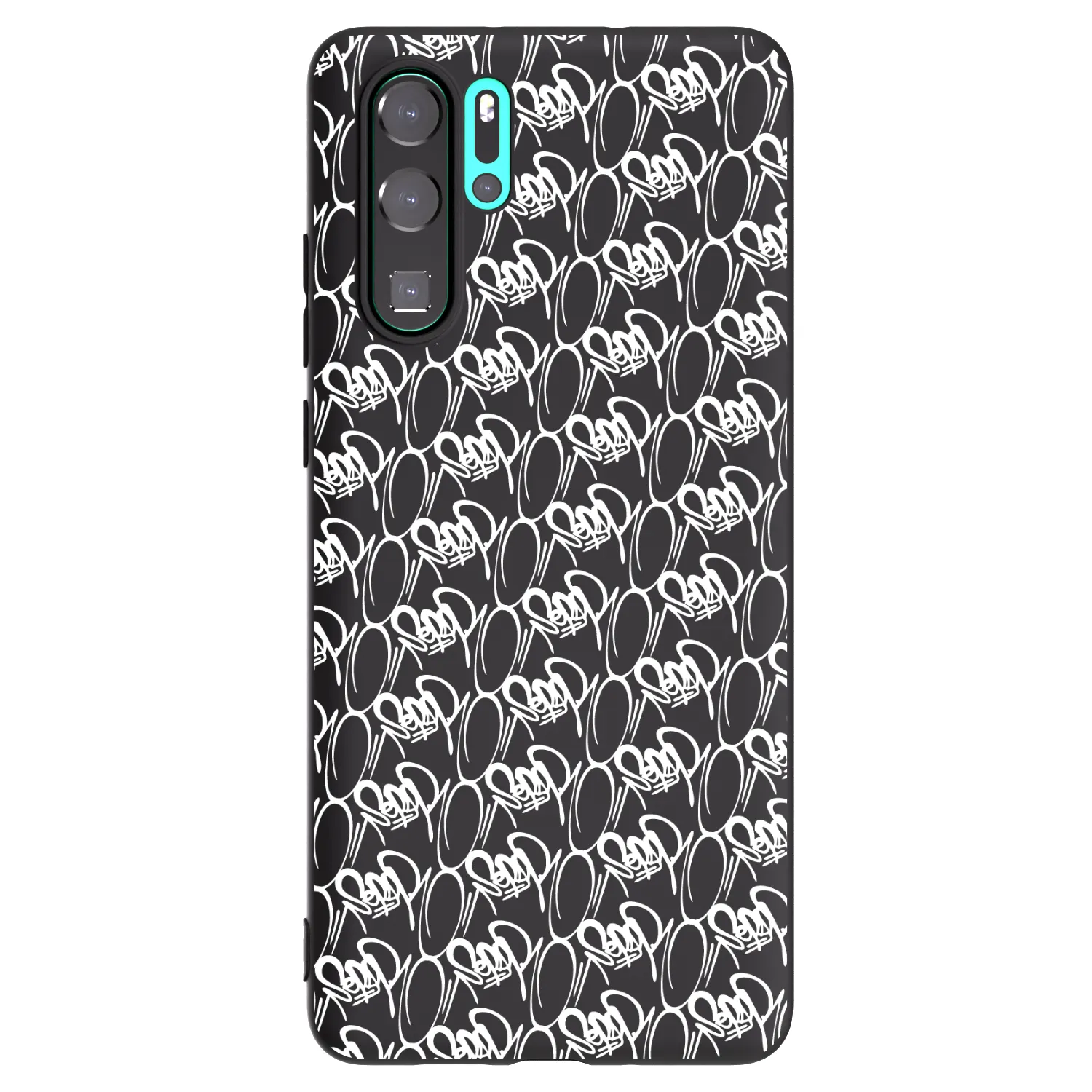 Picasee silikónový čierny obal pre Huawei P30 Pro - Separ - White On Black 2