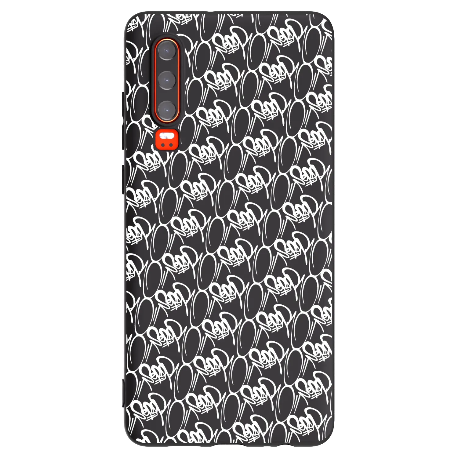 Picasee silikónový čierny obal pre Huawei P30 - Separ - White On Black 2