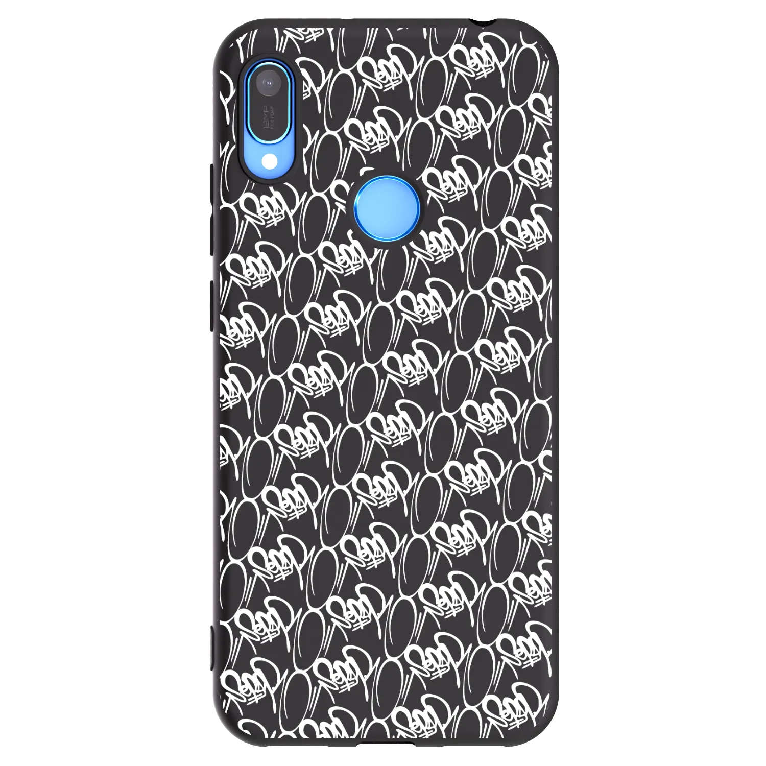 Picasee silikónový čierny obal pre Huawei Y6 2019 - Separ - White On Black 2